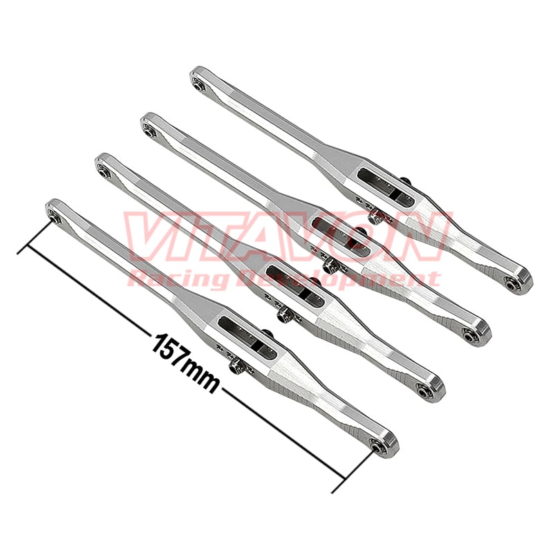 VITAVON CNC Aluminum 7075 V2 Longer  Lower Links Set eye to eye 157MM For LMT Mega Mud Truck