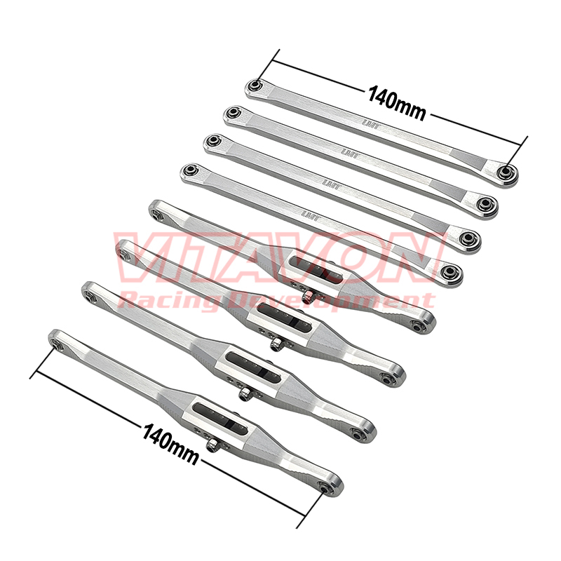 VITAVON CNC Aluminum 7075 Shorter Upper And Lower Links Set eye to eye 140MM For LMT Grave Digger