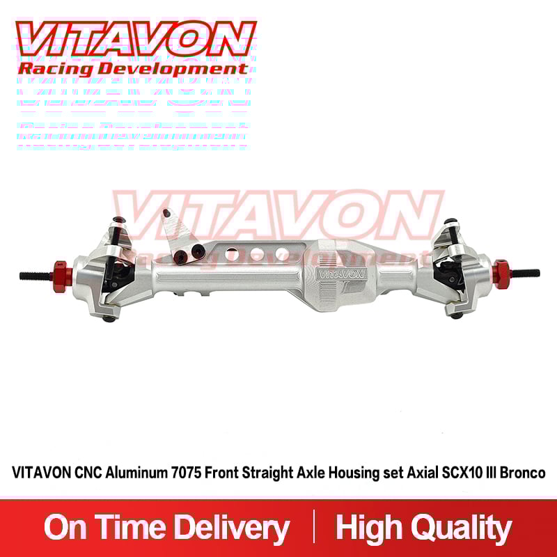 VITAVON CNC Aluminum 7075 Front Straight Axle Housing set Axial SCX10 ll Bronco
