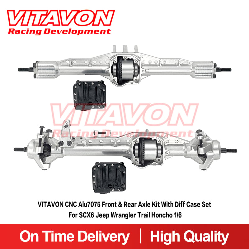 VITAVON CNC Alu7075 Front&Rear Axle Kit With Diff Case Set For SCX6 Jeep Wrangler Trail Honcho 1/6