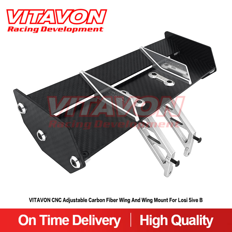 VITAVON Adjustable Carbon Fiber Wing and Wing Mount For Losi 5ive B