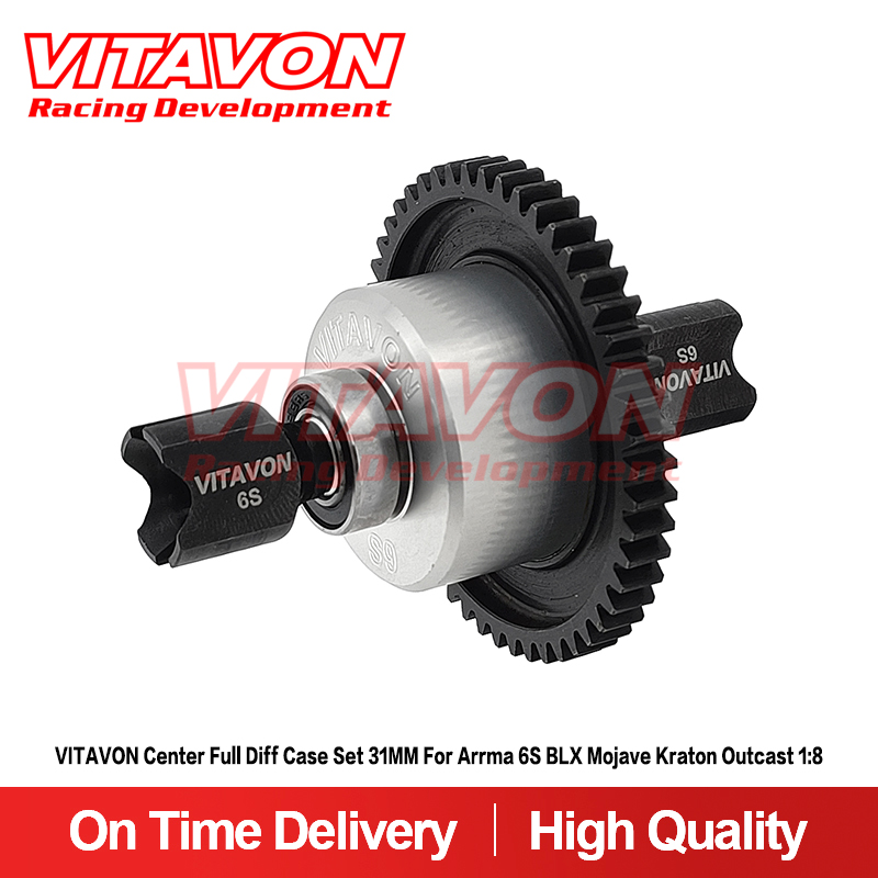 VITAVON Center Full Diff Case Set 31MM 50T Spur Gear For Arrma 6S BLX Mojave Kraton Outcast 1:8