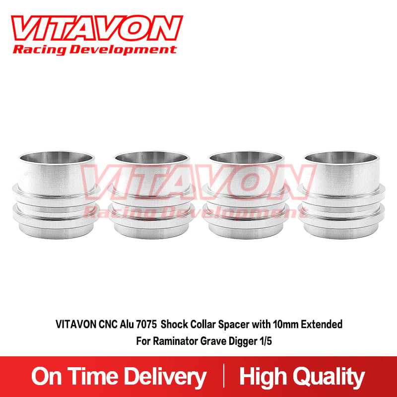 VITAVON CNC Alu 7075 Shock Collar Spacer with 10mm Extended For Raminator Grave Digger 1/5