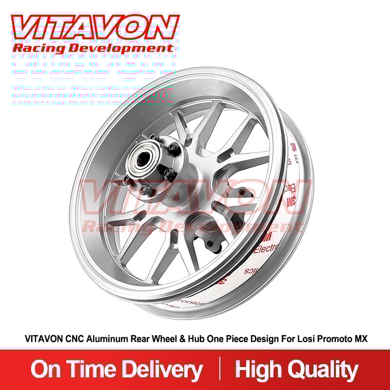 VITAVON CNC Aluminum Rear Wheel & Hub One Piece Design for Losi Promoto MX LOS46003