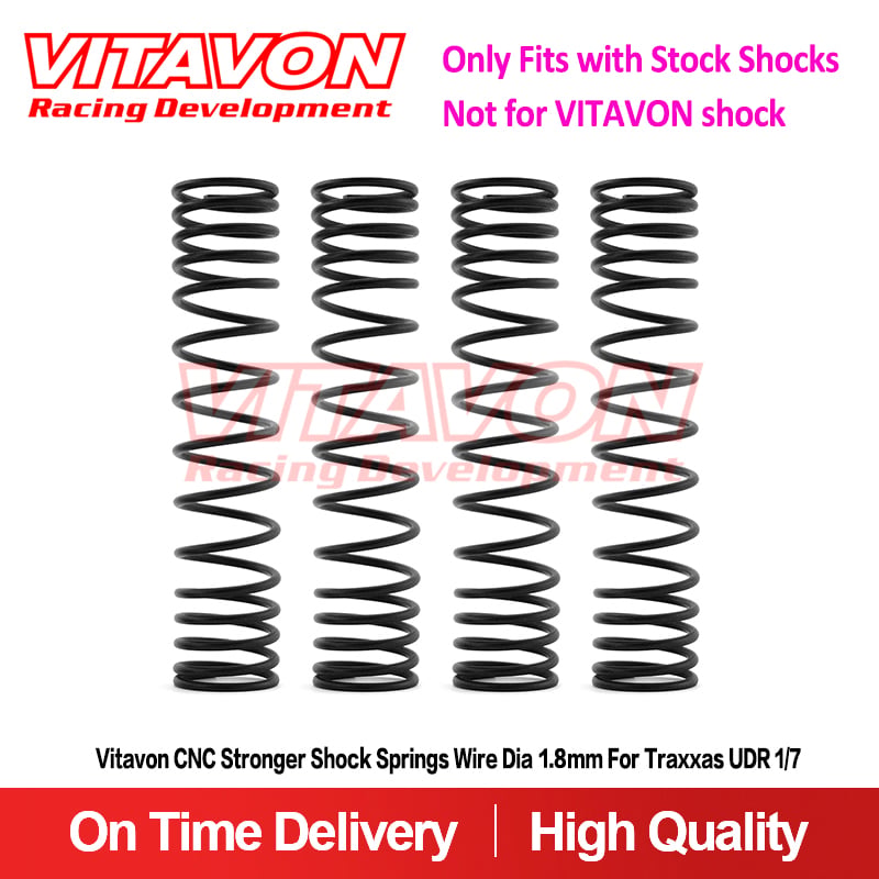 VITAVON CNC Stronger Shock Springs Wire Dia 1.8mm for Traxxas UDR 1/7，fit for stock shocks