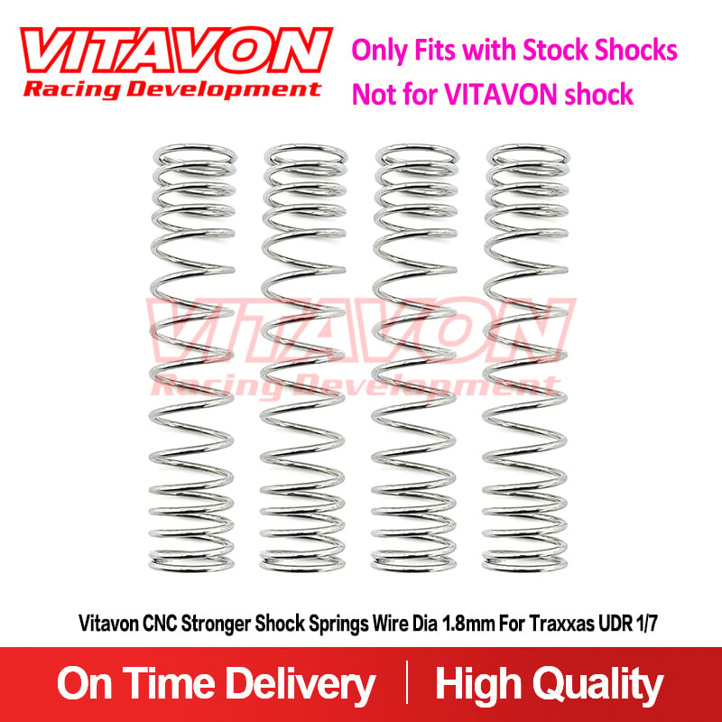 VITAVON CNC Stronger Shock Springs Wire Dia 1.8mm for Traxxas UDR 1/7，fit for stock shocks