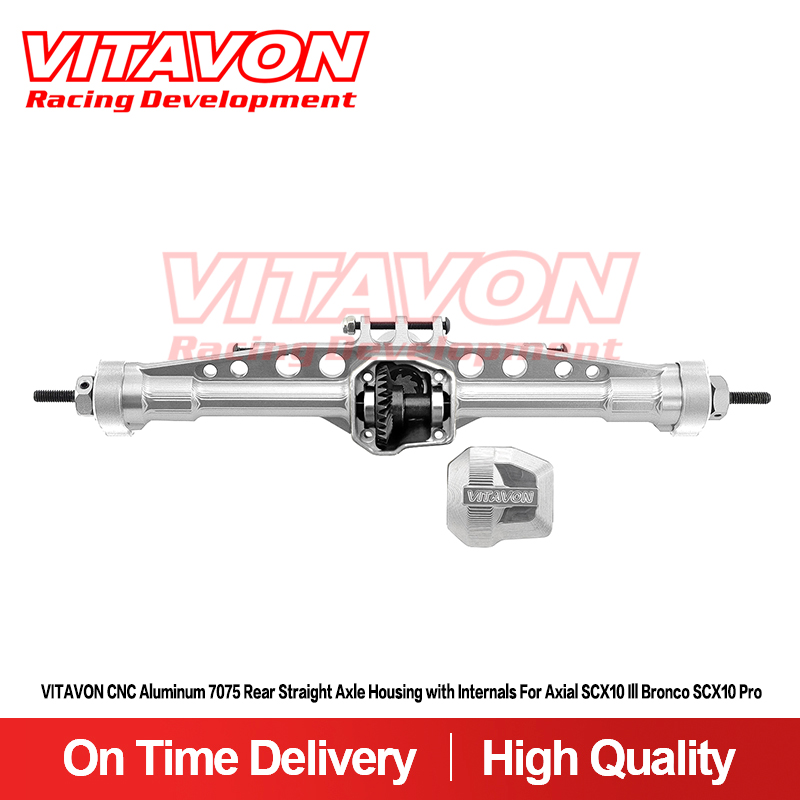 VITAVON CNC Aluminum 7075 Rear Straight Axle Housing with Internals For Axial SCX10 lll Bronco SCX10 Pro