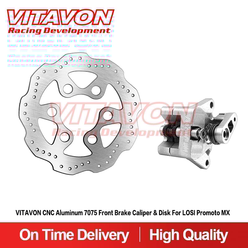 VITAVON CNC Aluminum 7075 Front Brake Caliper & Front Brake Disk For LOSI Promoto MX