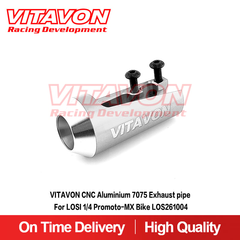 VITAVON CNC Aluminium 7075 Exhaust pipe For LOSI 1/4 Promoto-MX Bike LOS261004