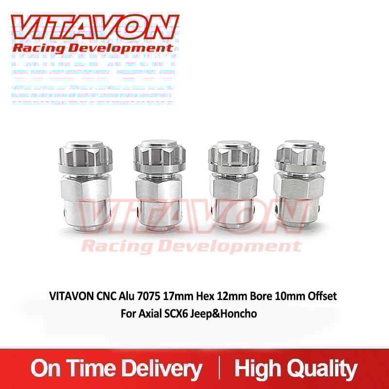 VITAVON CNC Alu 7075 17mm Hex 12mm Bore 10mm Offset For Axial SCX6 Jeep&Honcho