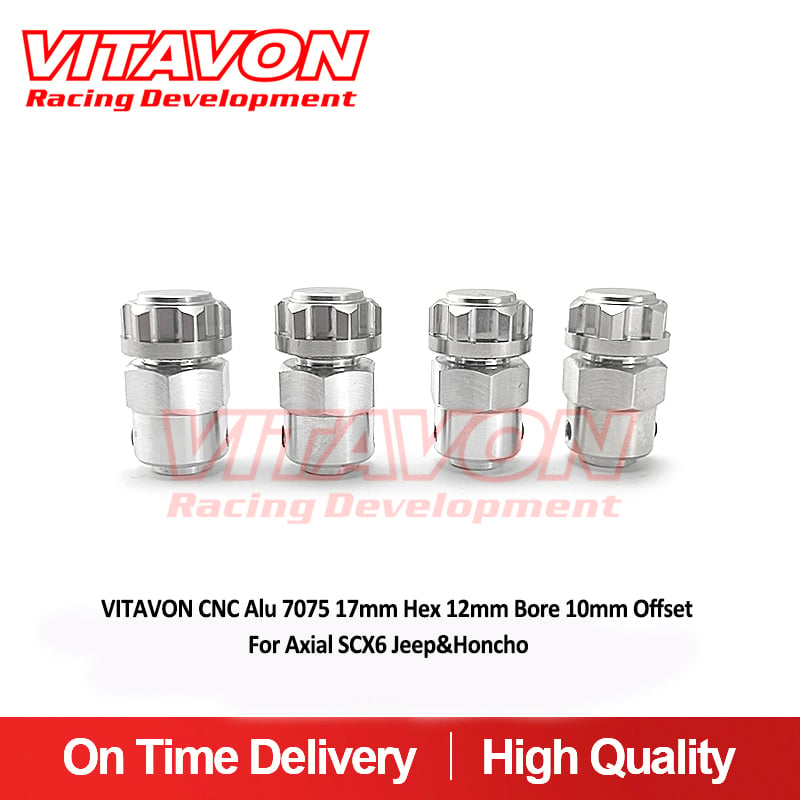 VITAVON CNC Alu 7075 17mm Hex 12mm Bore 10mm Offset For Axial SCX6 Jeep&Honcho