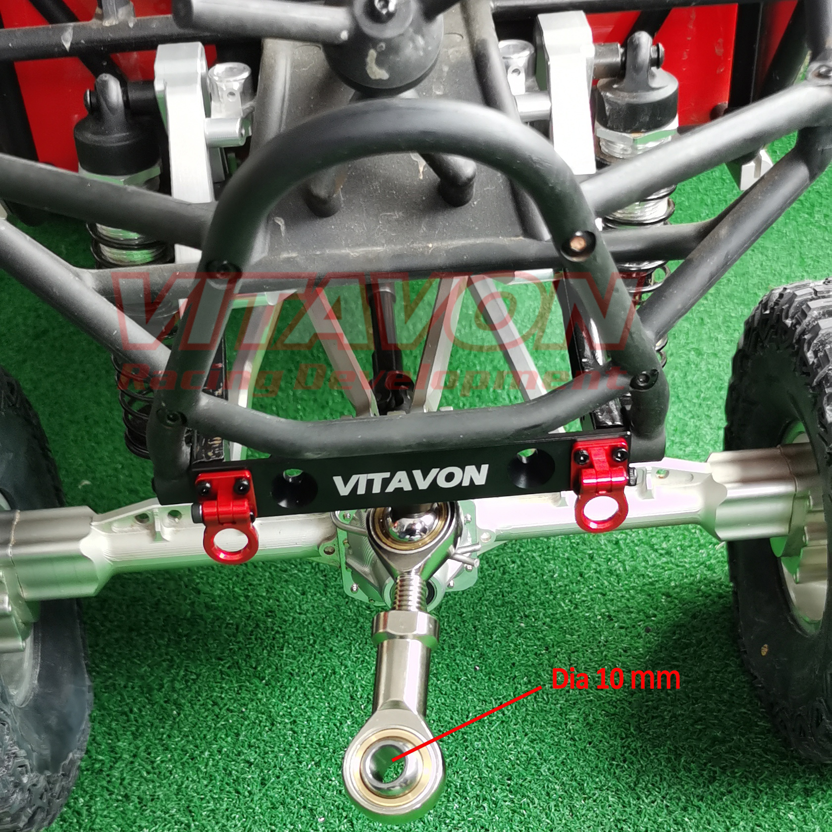 VITAVON CNC Alu7075 Honcho V2 Rear Bumper & Steel Trailer Hook For Axial SCX6 Trail Honcho 1/6