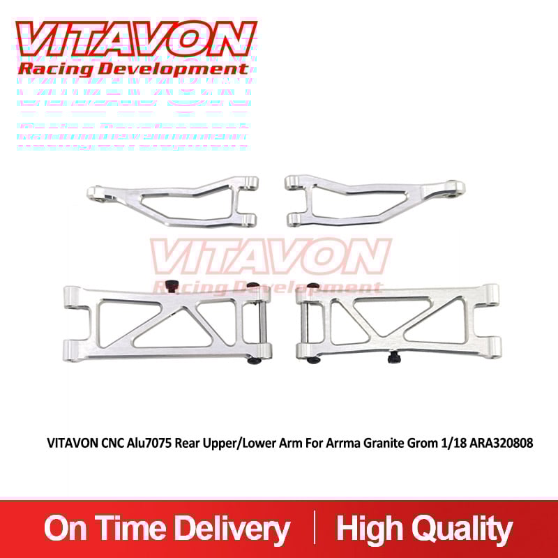 VITAVON CNC Alu7075 Rear Upper/Lower Arm For Arrma Granite Grom 1/18&Typhon Grom 1/14 ARA320808