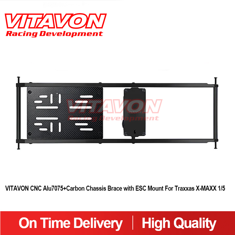 VITAVON CNC Alu7075+Carbon Chassis Brace with ESC Mount For Traxxas X-MAXX 1/5