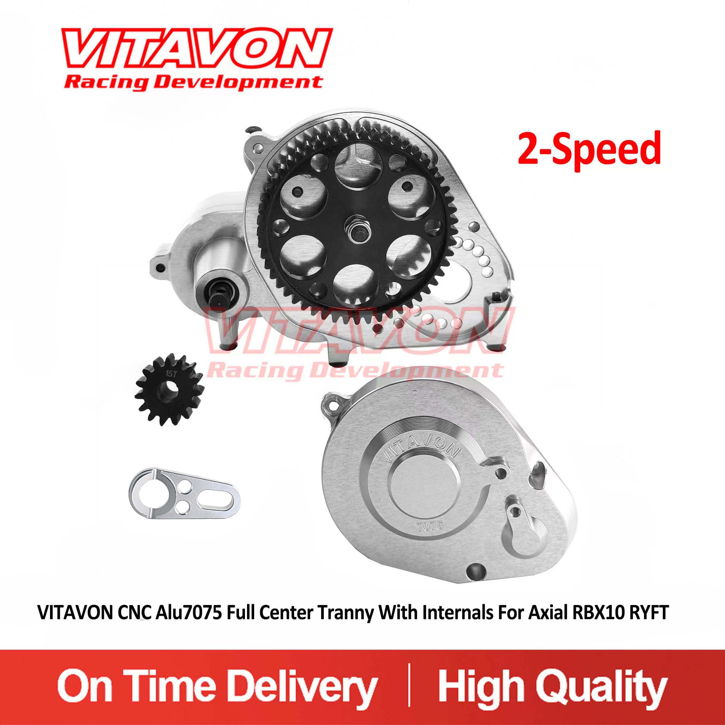 VITAVON CNC Alu7075 Full Center Tranny With Internals 1.0 mod Pinion Gear For Axial RBX10 RYFT