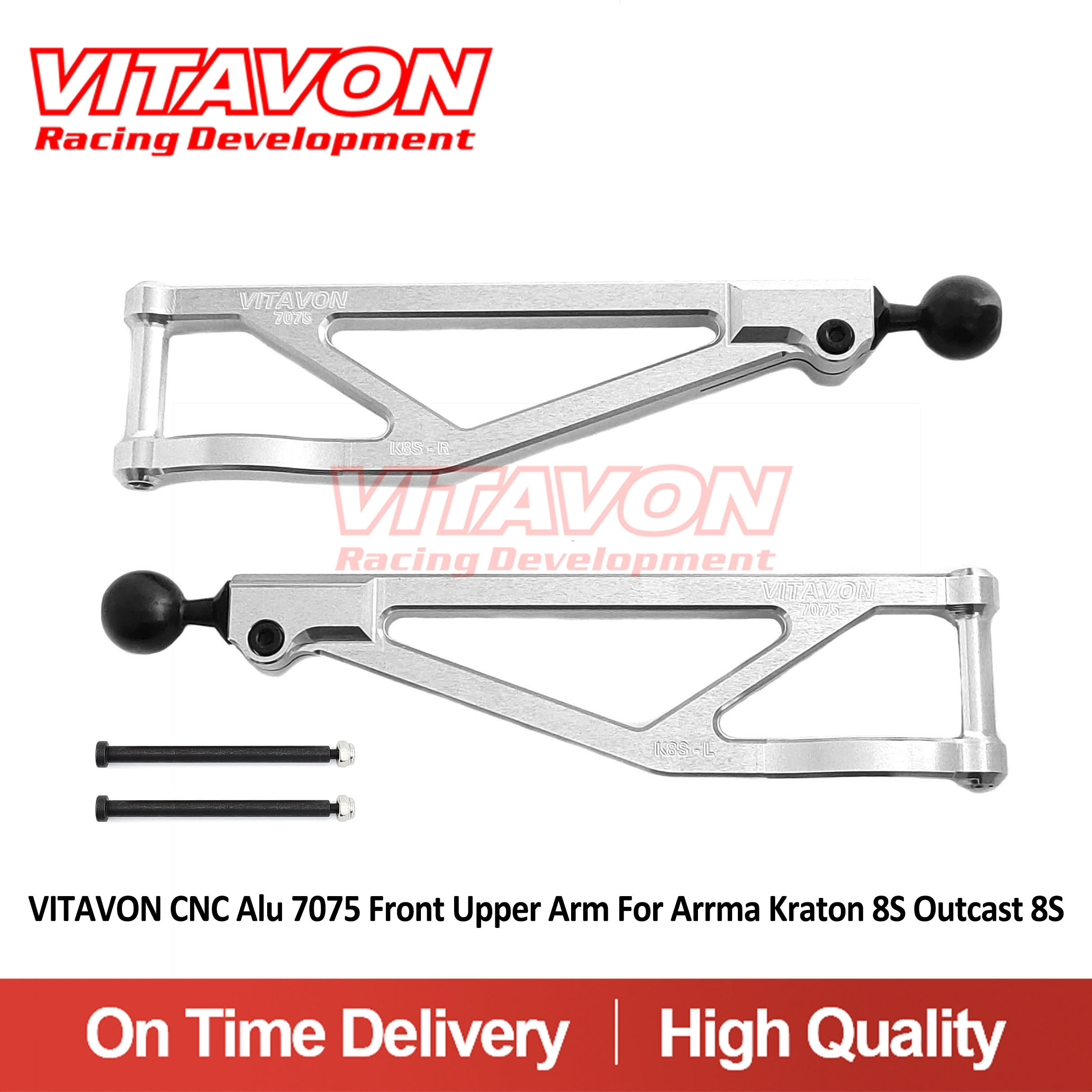 VITAVON CNC Alu 7075 Front Upper Arm For Arrma Kraton 8S Outcast 8S