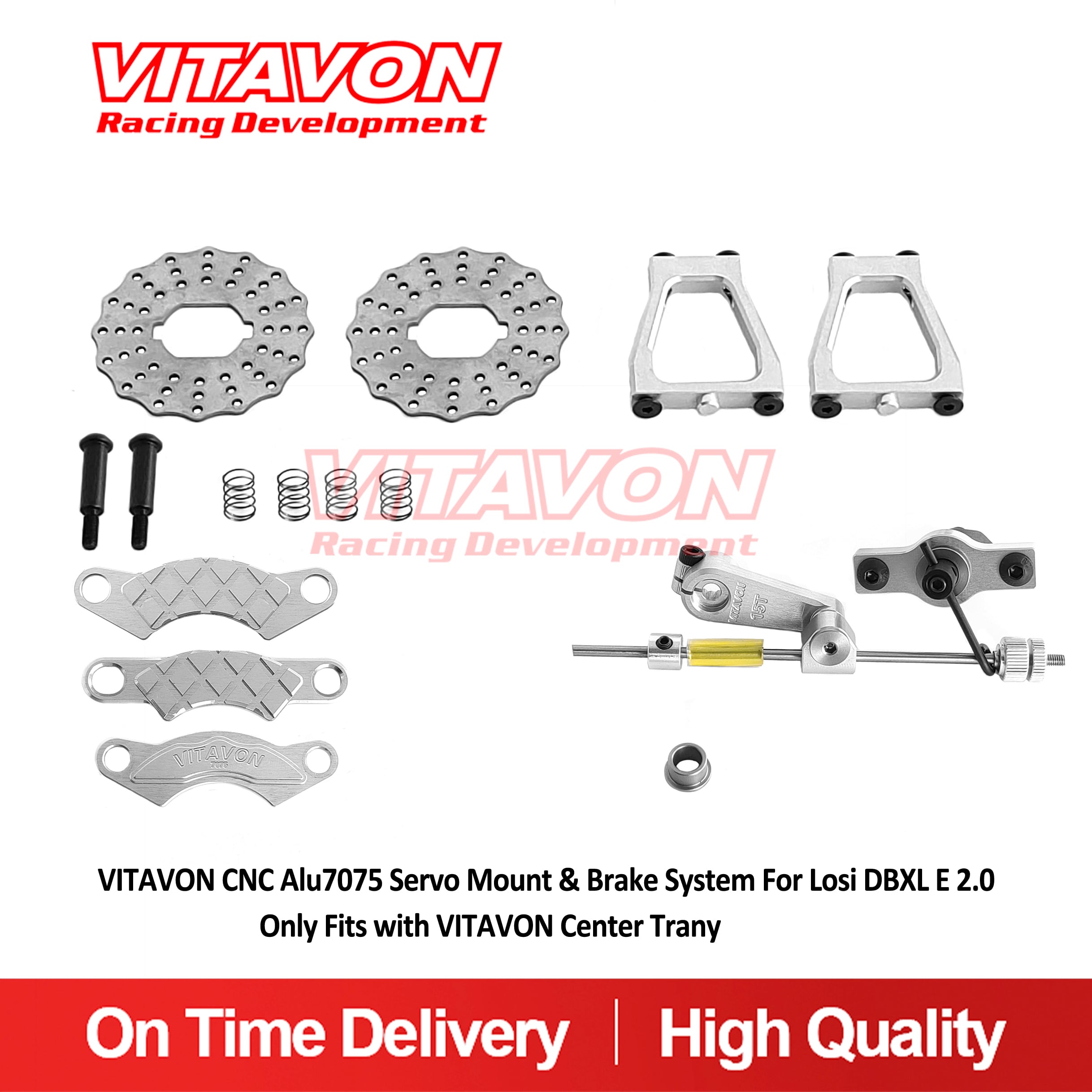 VITAVON CNC Alu7075 Servo Mount & Brake System For Losi DBXL E 2.0 Only Fits with VITAVON Center Trany