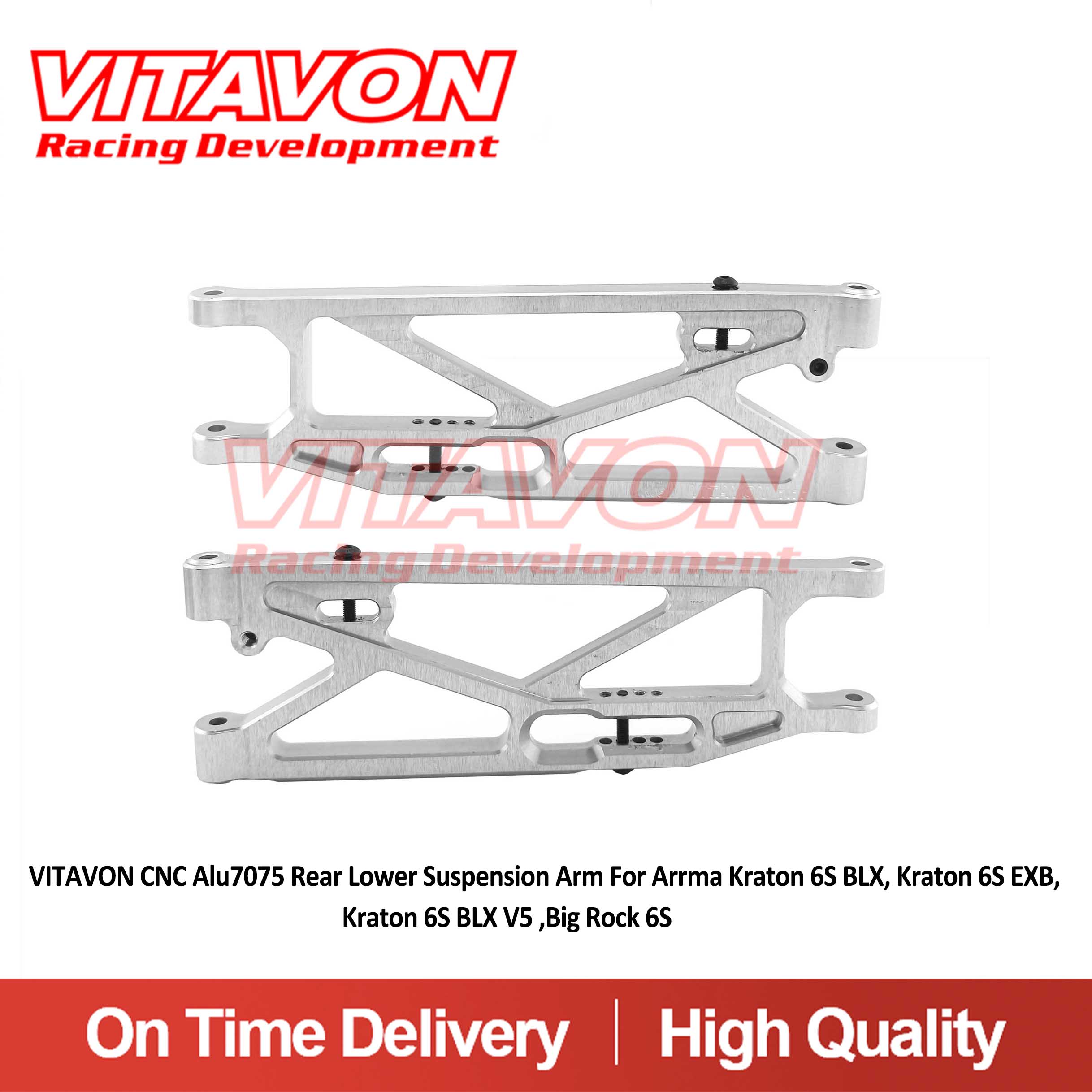 VITAVON CNC Alu7075 Rear Lower Suspension Arm For Arrma Kraton 6S BLX, Kraton 6S EXBKraton 6S V5&V6 ,Big Rock 6S