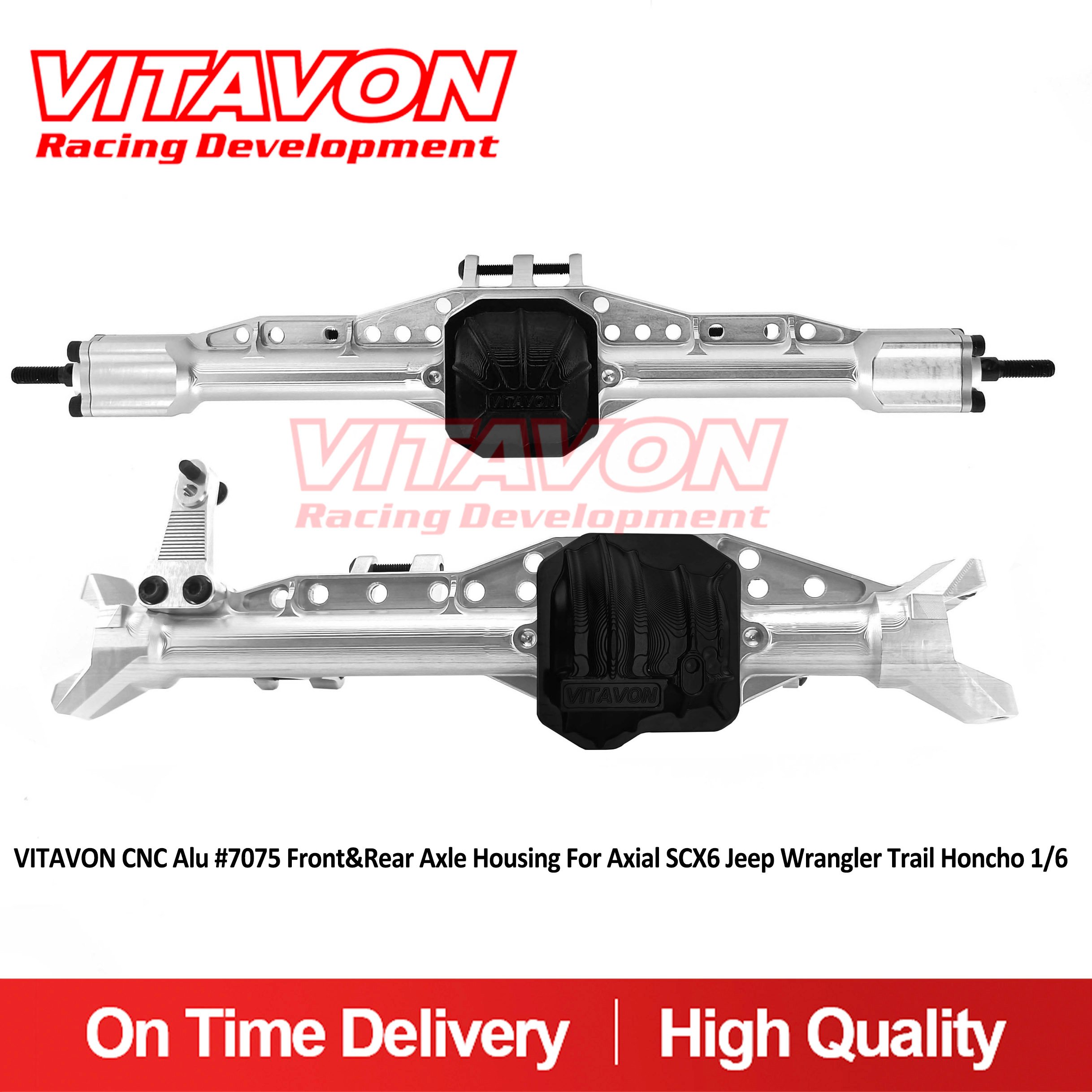 VITAVON CNC Alu #7075 Front & Rear Axle Housing for SCX6 Jeep&Honcho 1/6
