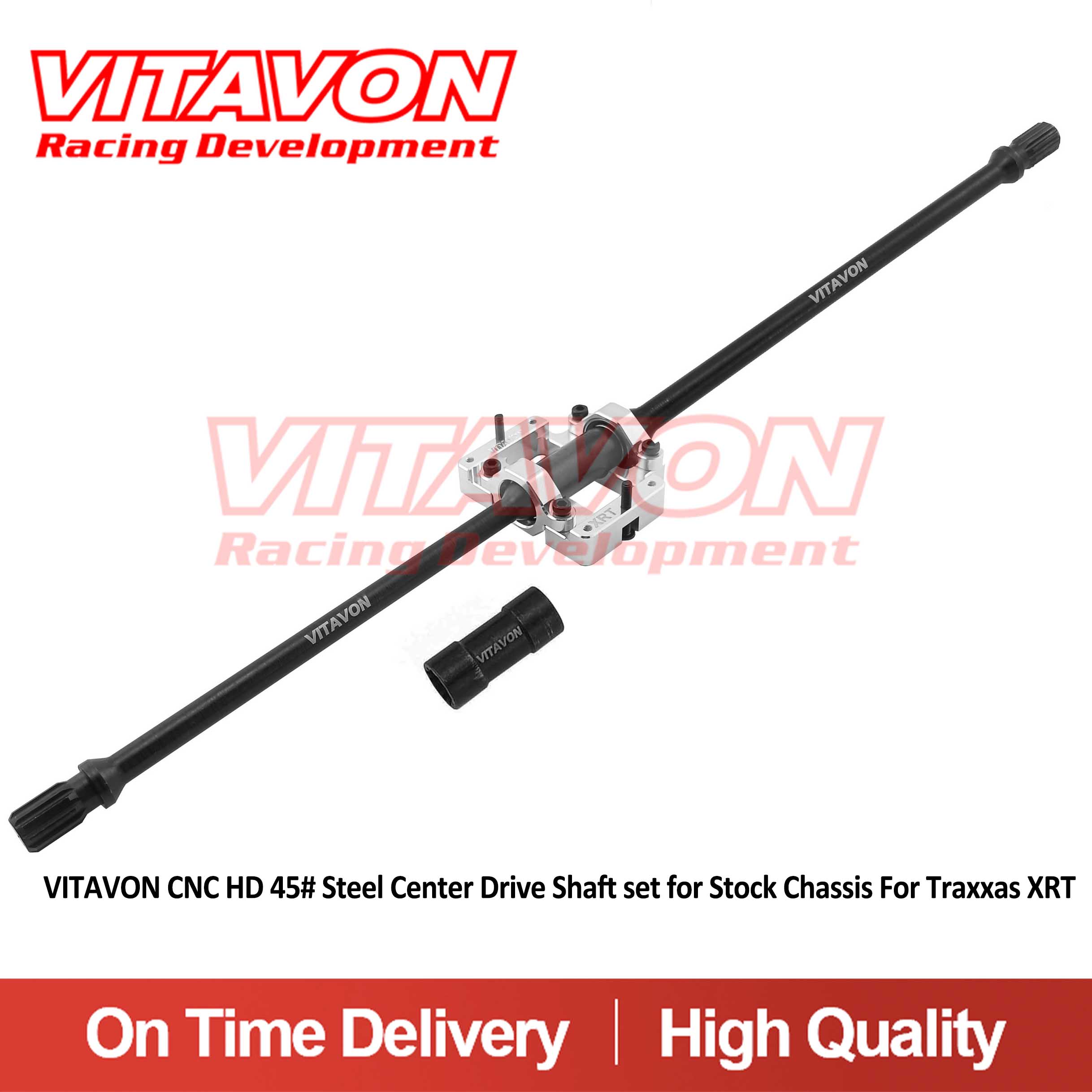 VITAVON CNC HD 45# Steel Center Drive Shaft set with Adaptor for Stock Chassis For Traxxas XRT