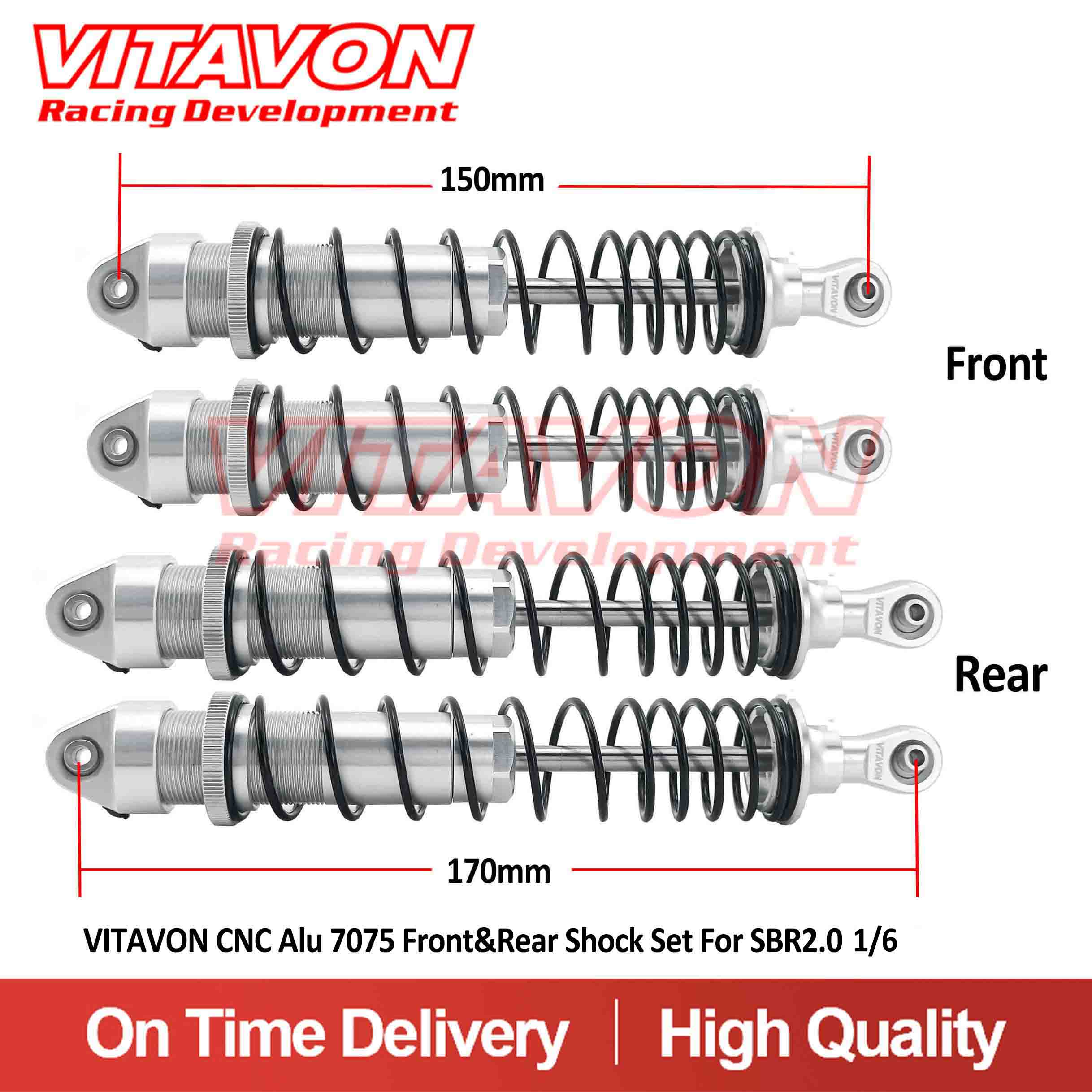 VITAVON CNC Alu 7075 Front&Rear Shock Set For Losi SBR2.0  1/6
