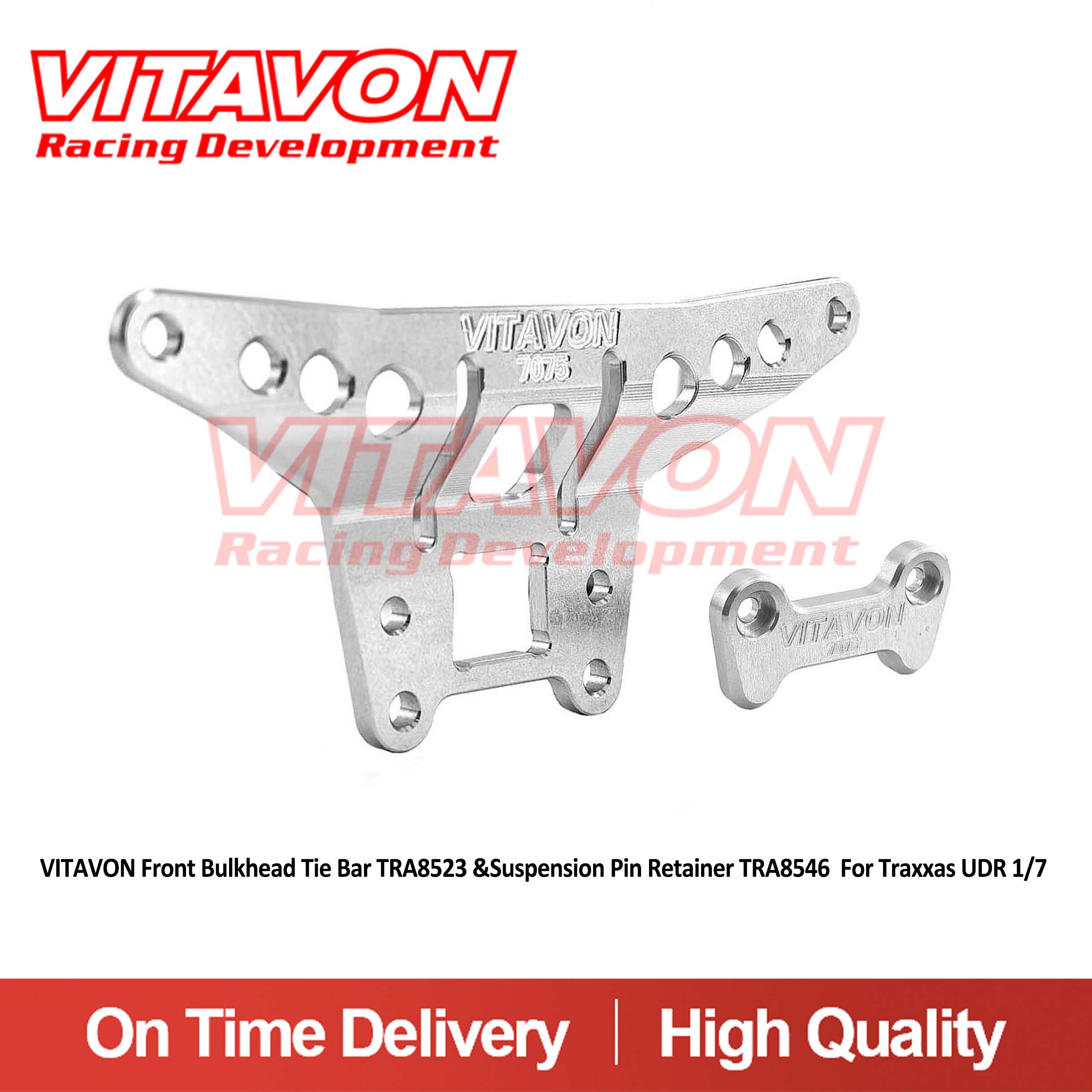 VITAVON UDR Front Bulkhead Tie Bar TRA8523 &Suspension Pin Retainer TRA8546  For Traxxas UDR 1/7