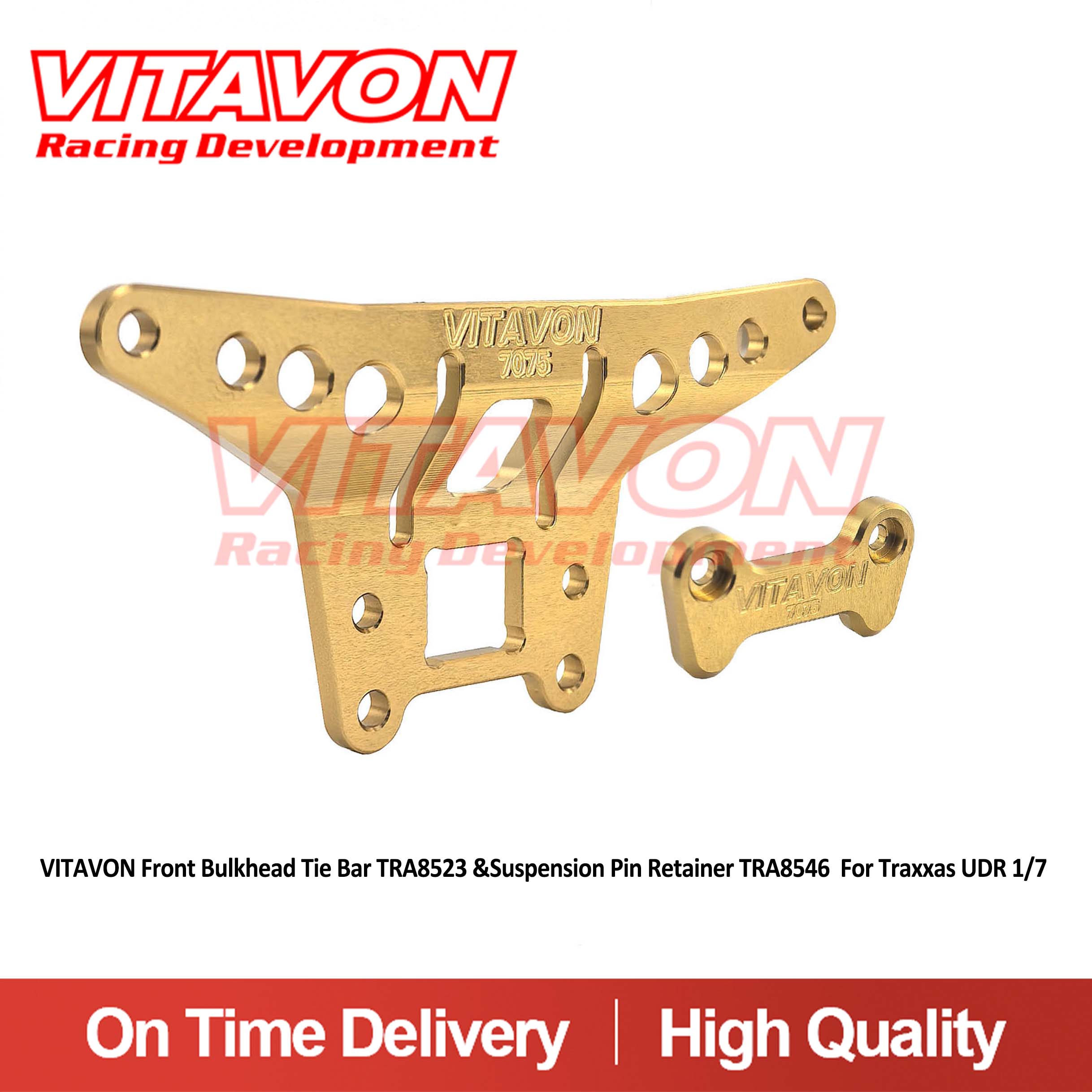 VITAVON UDR Front Bulkhead Tie Bar TRA8523 &Suspension Pin Retainer TRA8546  For Traxxas UDR 1/7