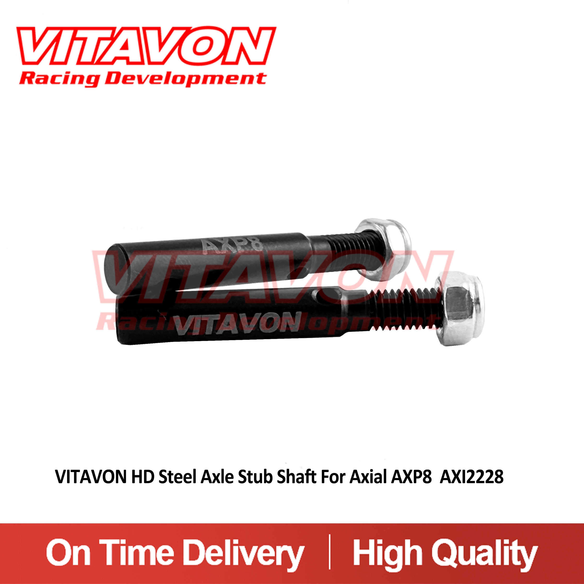 VITAVON AXP8 HD Steel Axle Stub Shaft For Axial AXP8 Gilamon AXI2228,sells as one pair