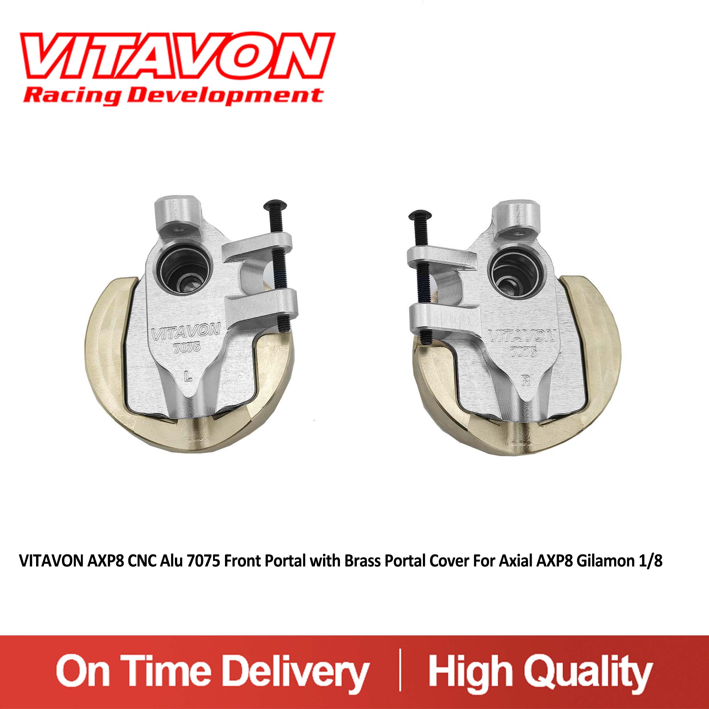 VITAVON AXP8 CNC Alu 7075 Front Portal Box with Brass Portal Cover For Axial AXP8 Gilamon 1/8