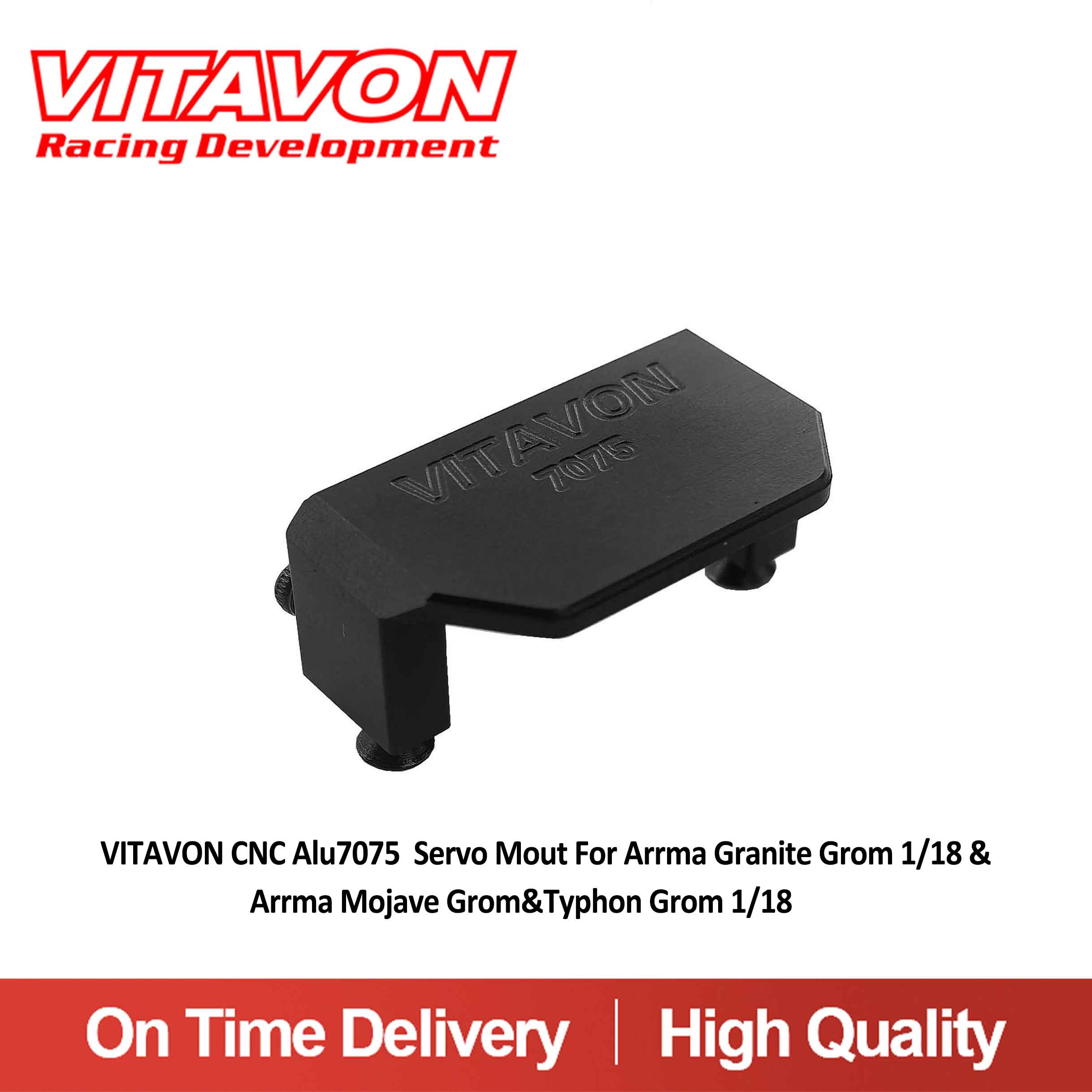 VITAVON CNC Alu7075  Servo Mout For Arrma Granite Grom 1/18 & Arrma Mojave Grom 1/16&Typhon Grom 1/14