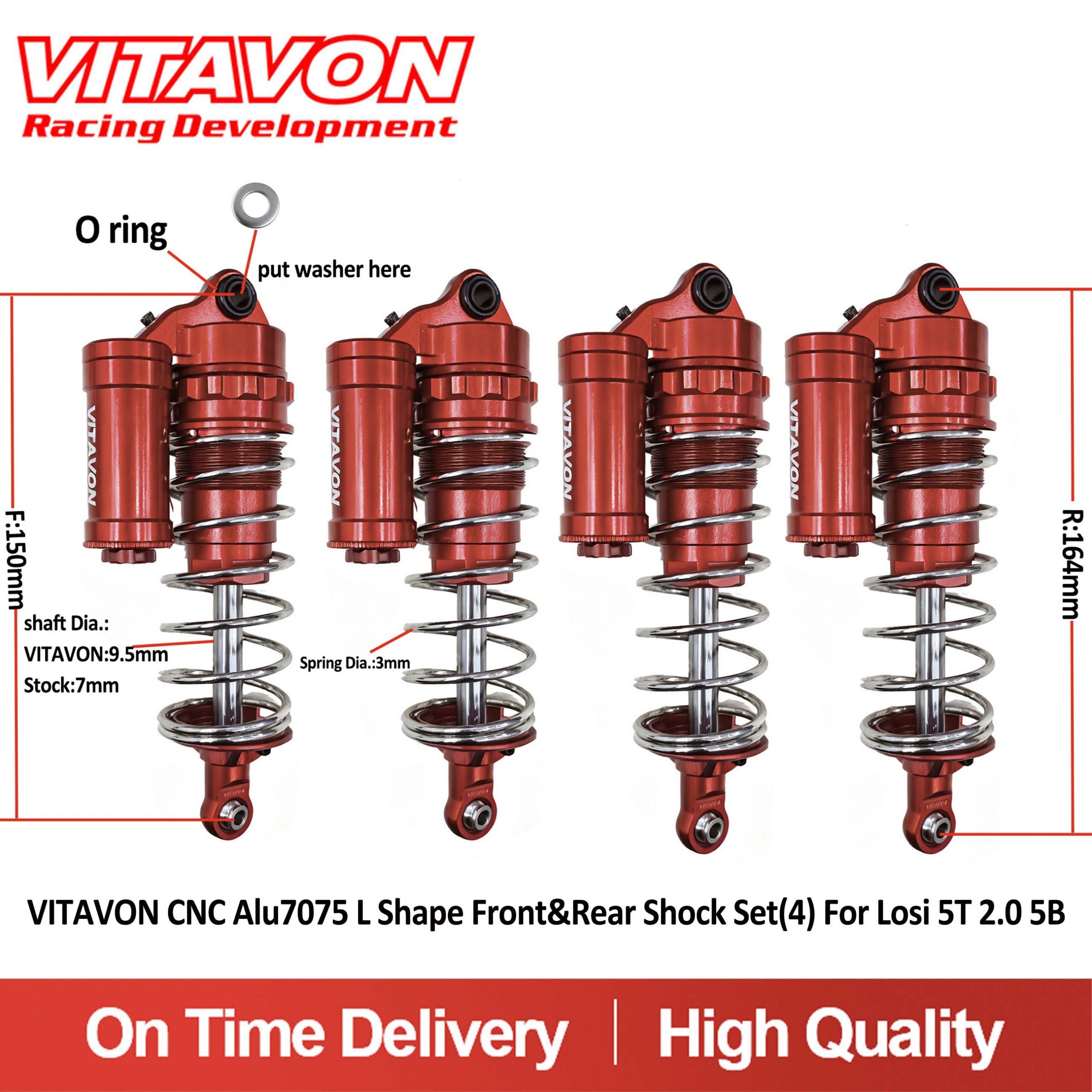 VitavonVITAVON CNC Alu 7075 L Shape Front&Rear Shock Set(4) For