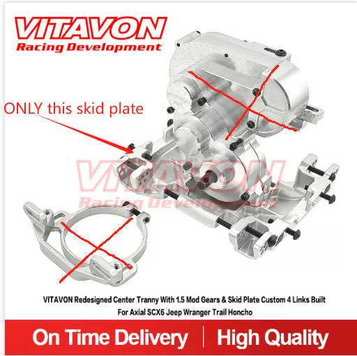 Four link skid plate for SCX6