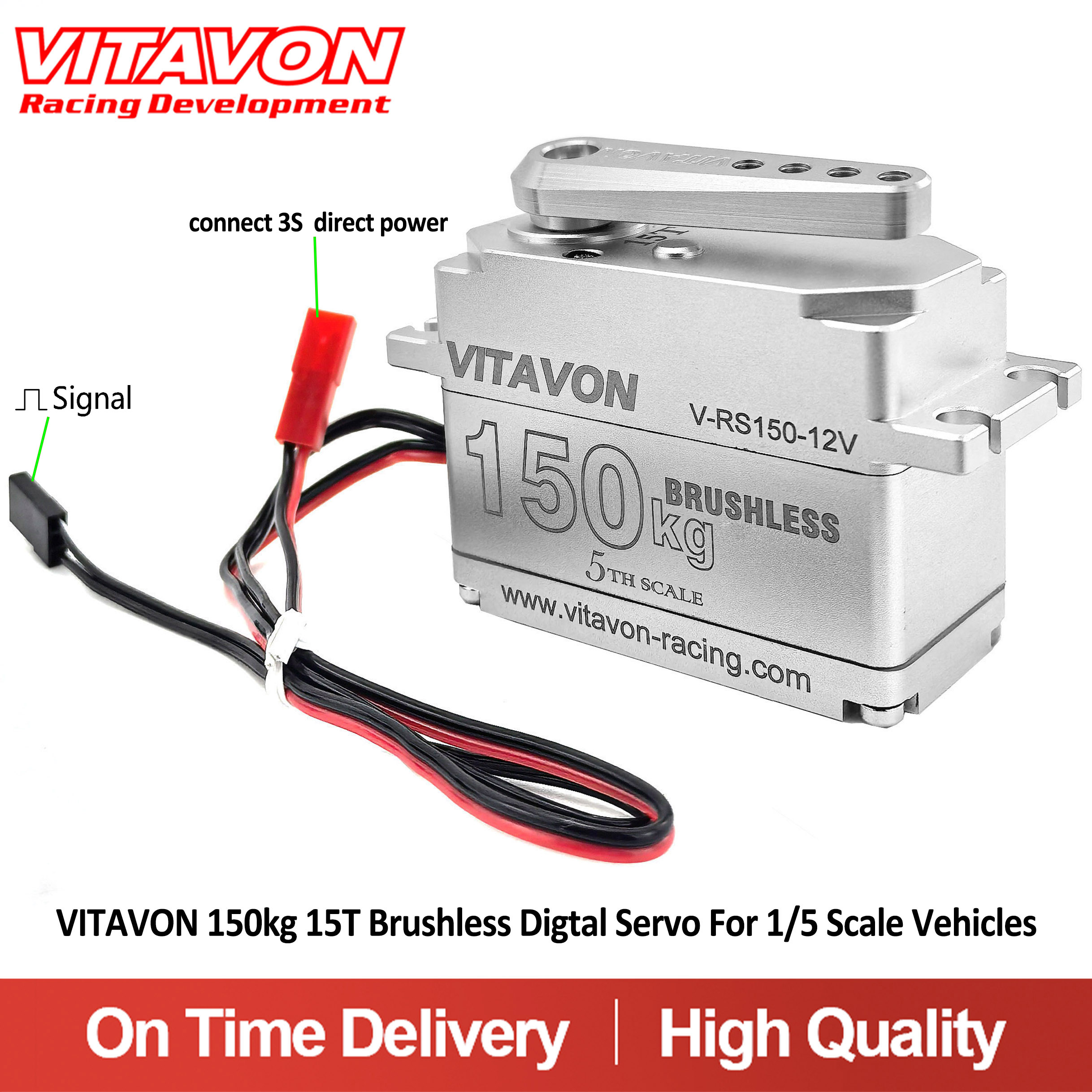 VITAVON 150kg 15T Brushless Digtal Servo For 1/5 Scale Vehicles