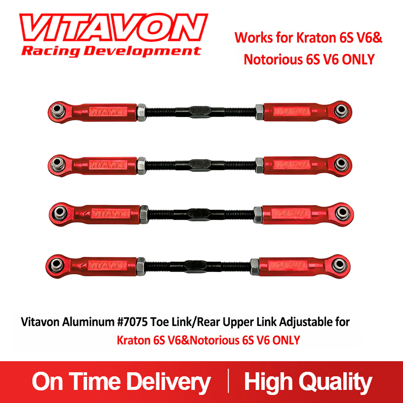 Vitavon Aluminum #7075  Toe Link/Rear Upper Link Adjustable for Arrma Kraton 6S EXB V6 & Notorious 6S V6 ONLY