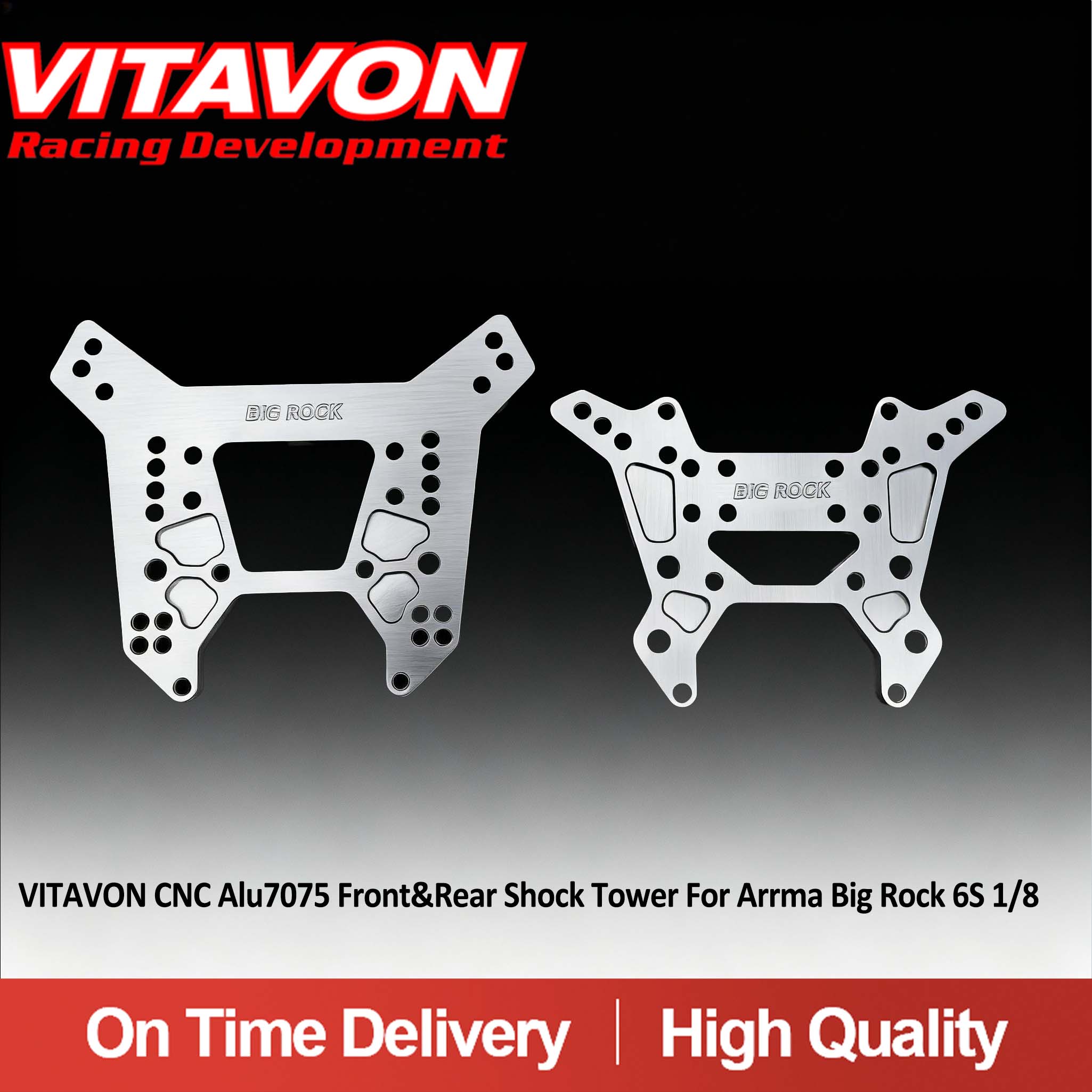 VITAVON CNC Alu7075 Front&Rear Shock Tower For Arrma Big Rock 6S 1/8