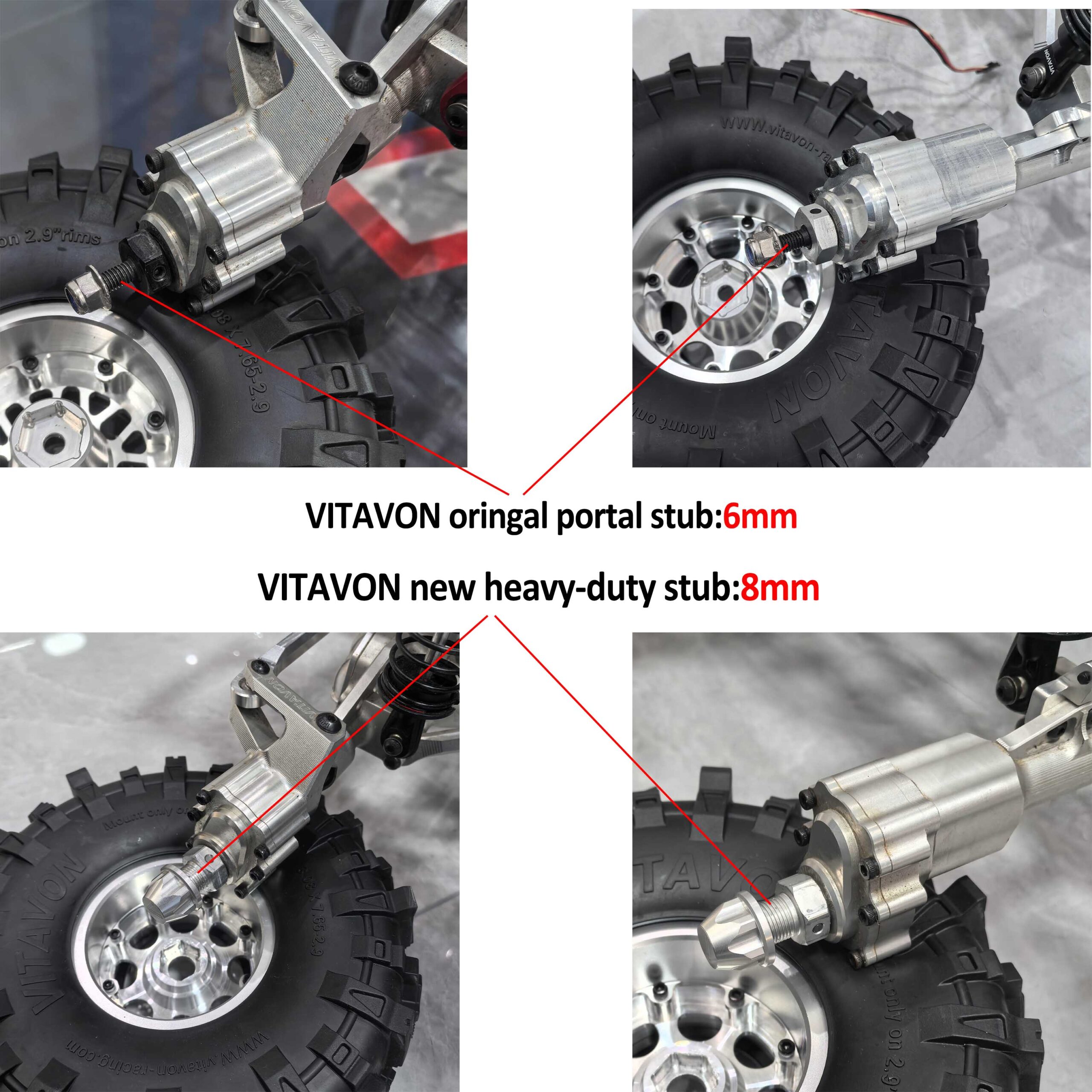 VitavonVITAVON CNC Alu7075 Axle Portal Kit with internals for SCX6