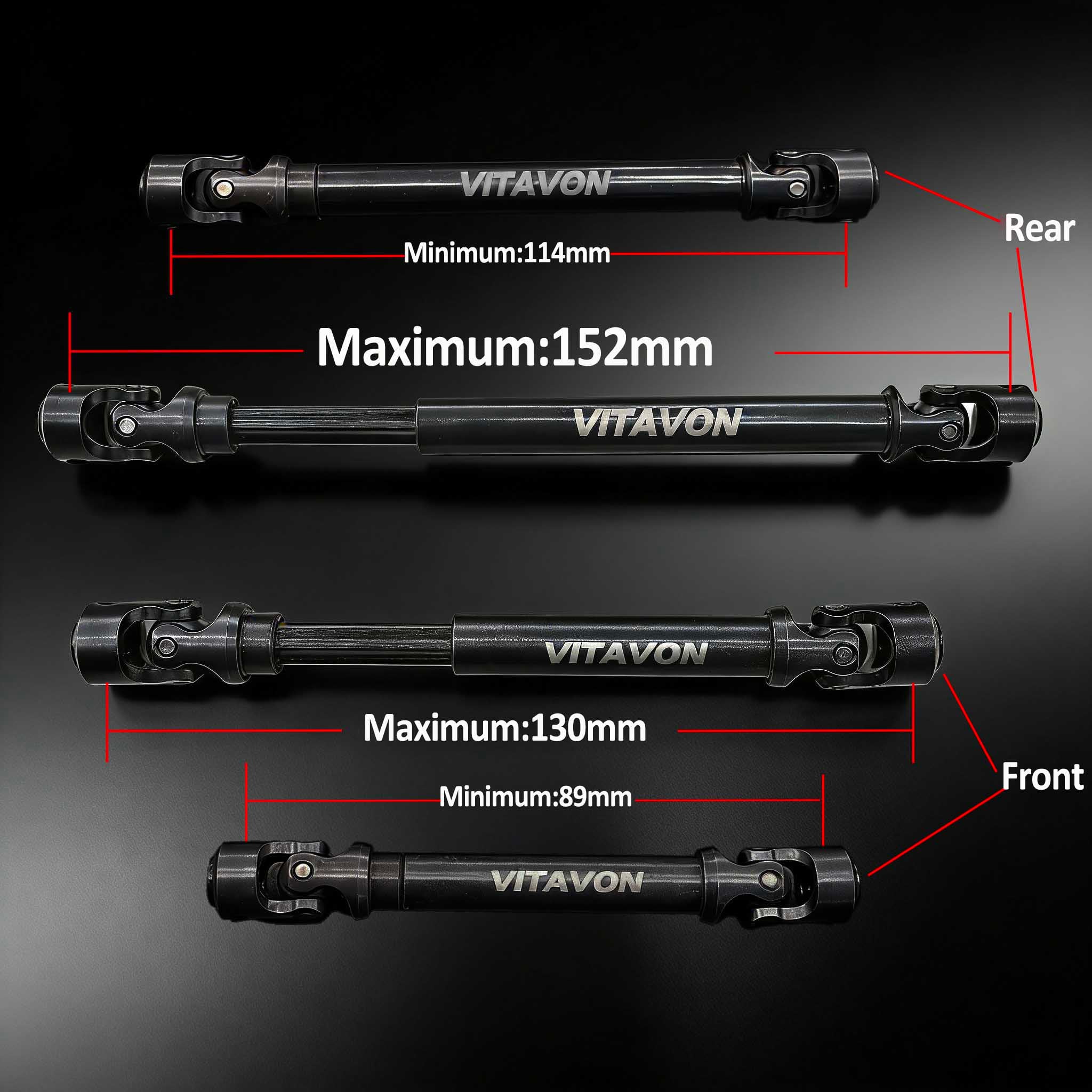 VITAVON HD 45# Steel Front & Rear Drive Shaft for Traxxas TRX-4 High Trail K10 version