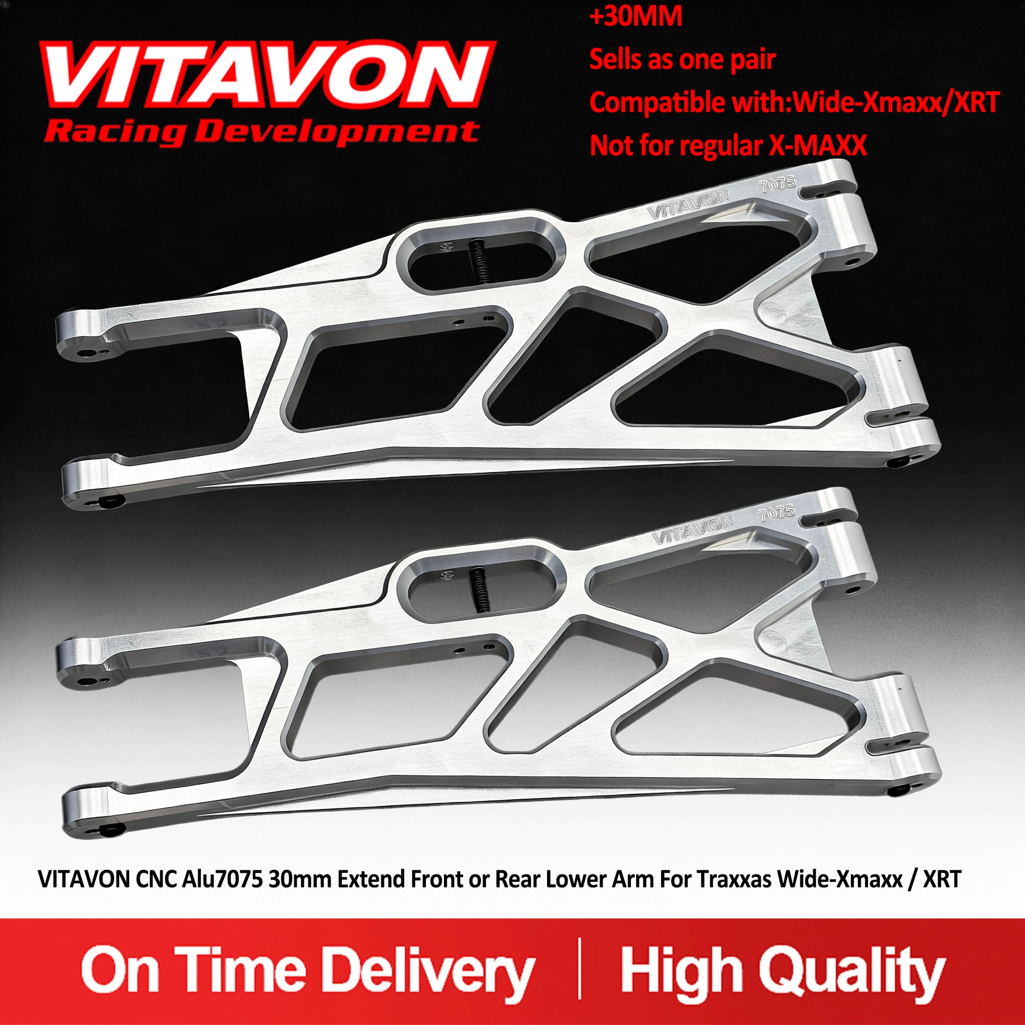 VITAVON CNC Alu7075 30mm Extend Front or Rear Lower Arm For Traxxas Wide-Xmaxx / XRT