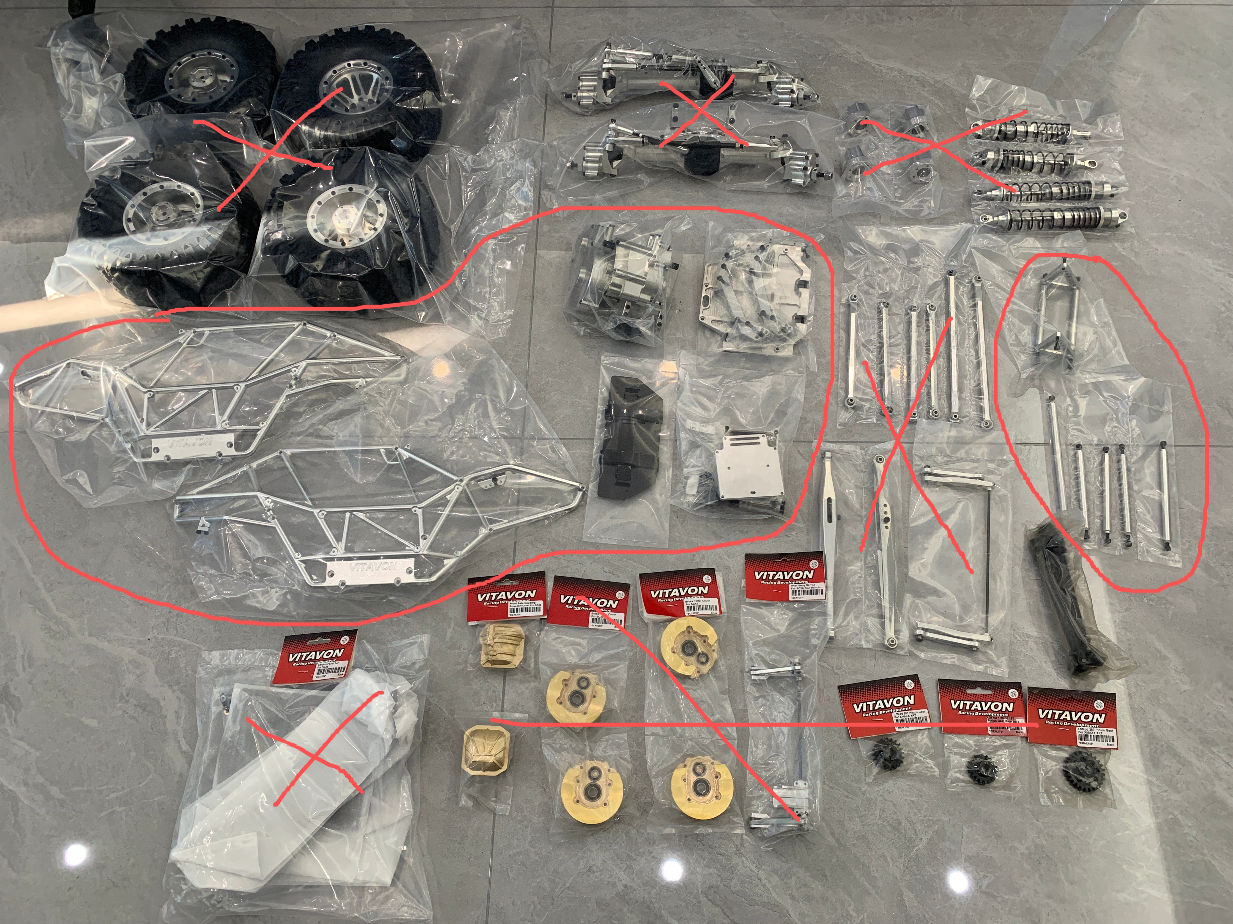 cage /frame circled out in the pic for SCX6 bouncer