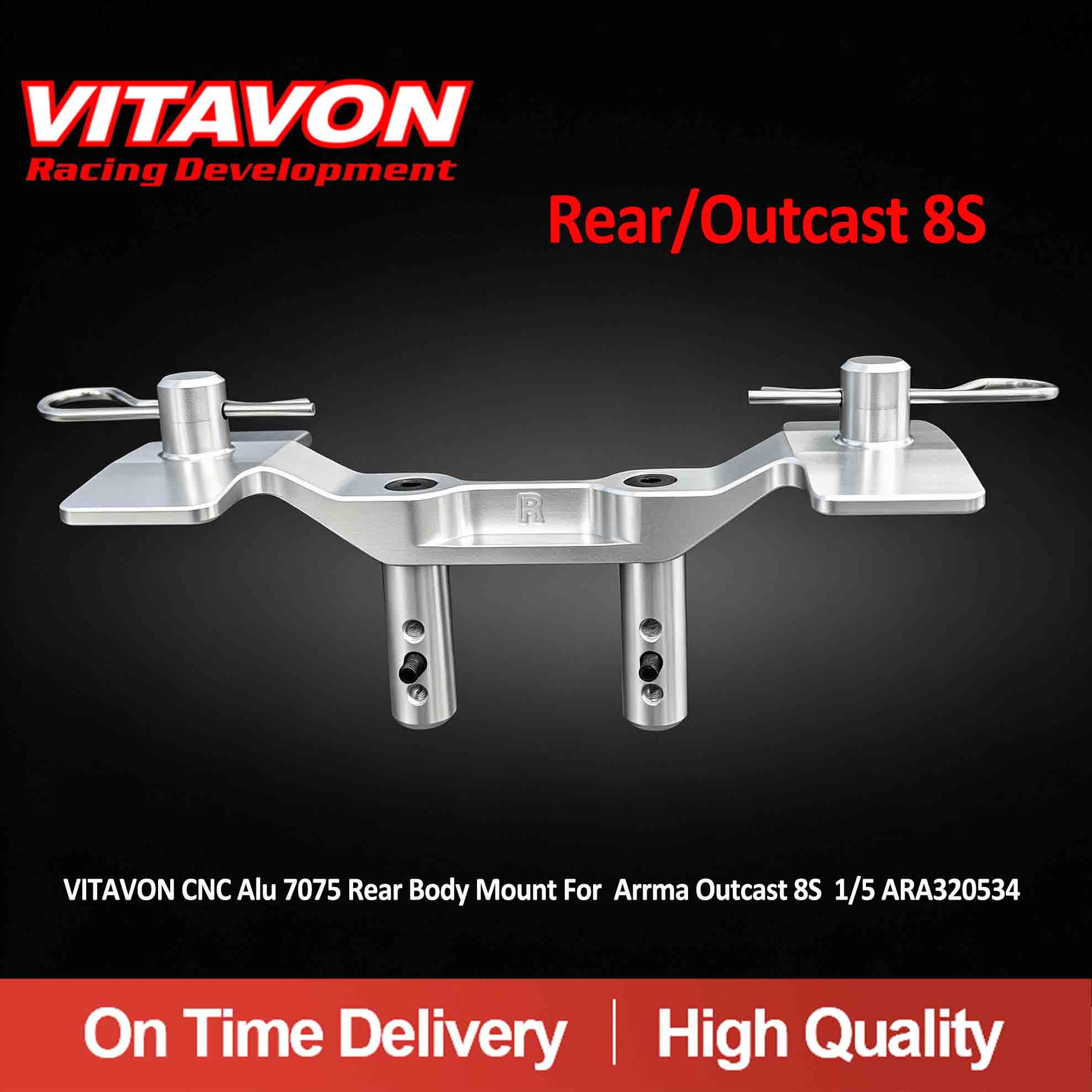 VITAVON CNC Alu 7075 Rear Body Mount For Arrma Outcast 8S 1/5 ARA320534