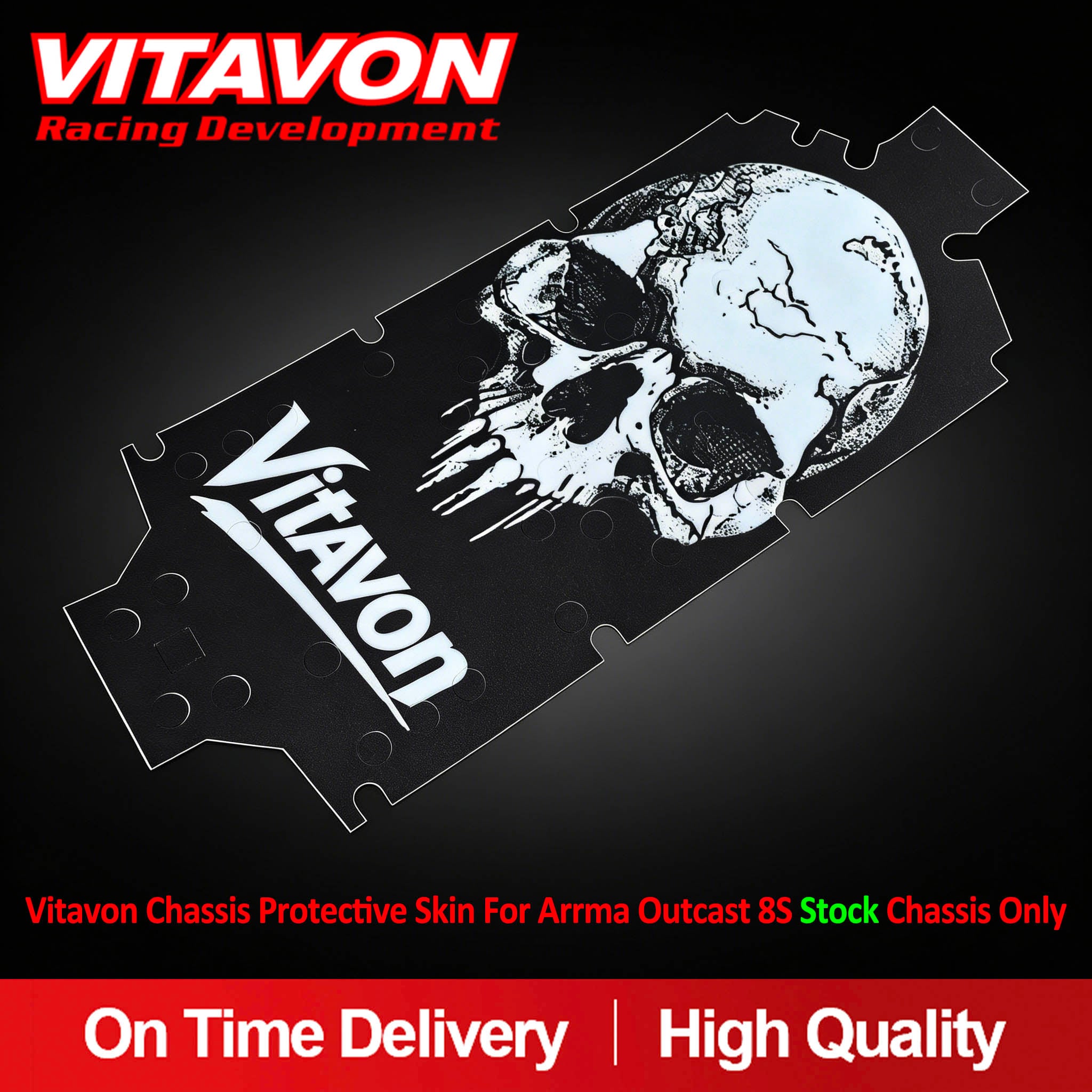 Vitavon Chassis Protective Skin / Decal for Arrma Oucast 8S Stock Chassis only