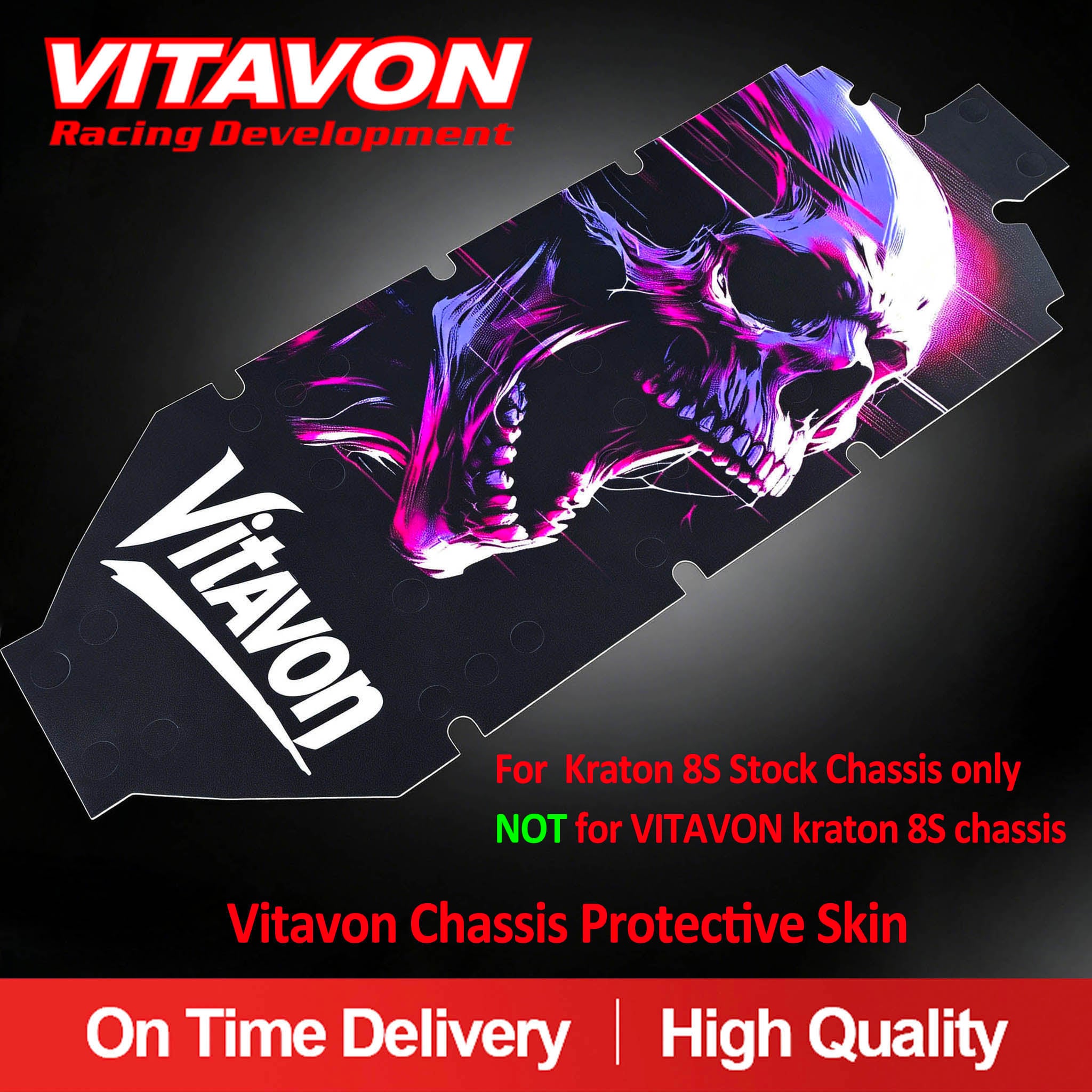 Vitavon Chassis Protective Skin / Decal for Arrma Kraton 8S Stock Chassis only, not fits for VITAVON kraton 8S chassis