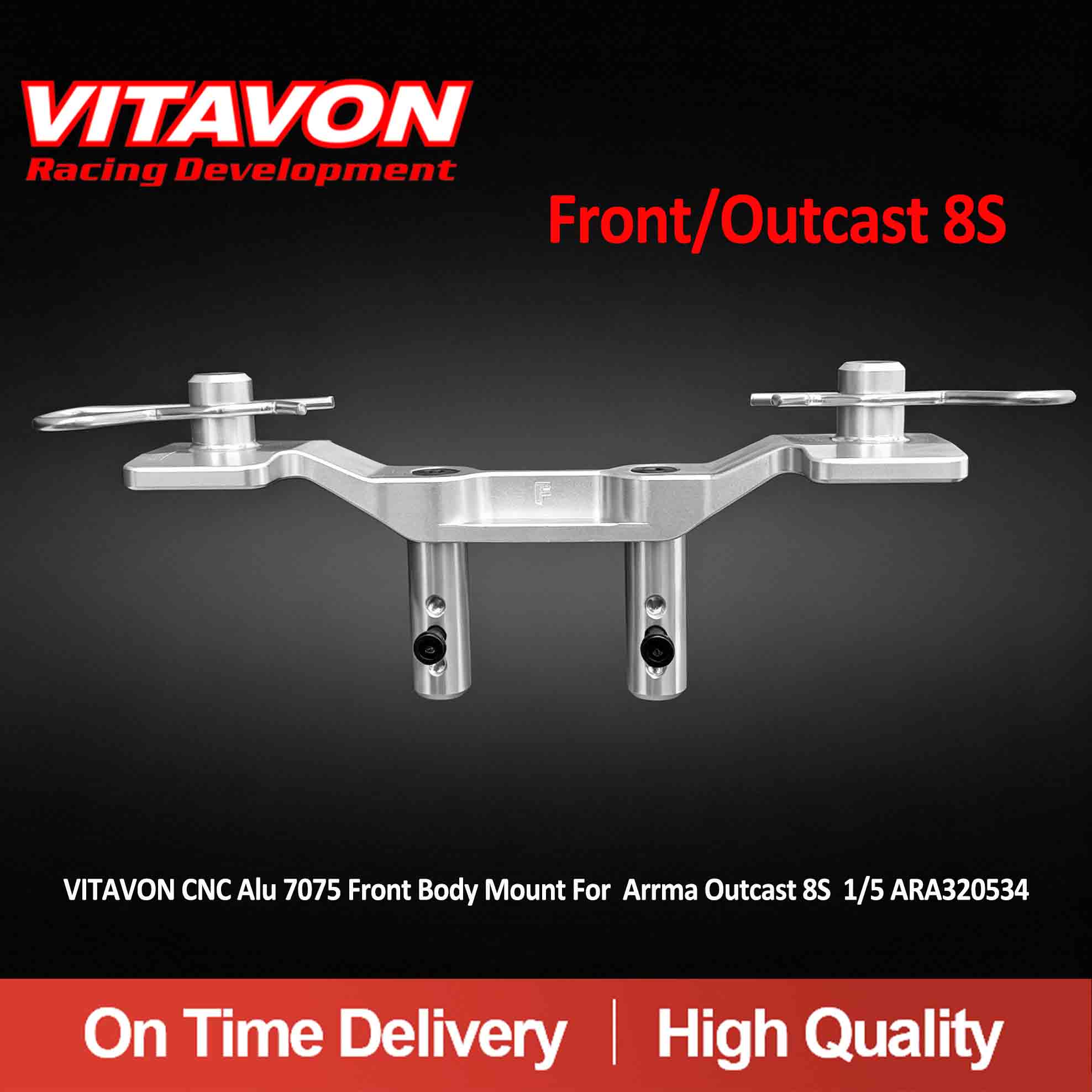 VITAVON CNC Alu 7075 Front Body Mount For Arrma Outcast 8S 1/5 ARA320534