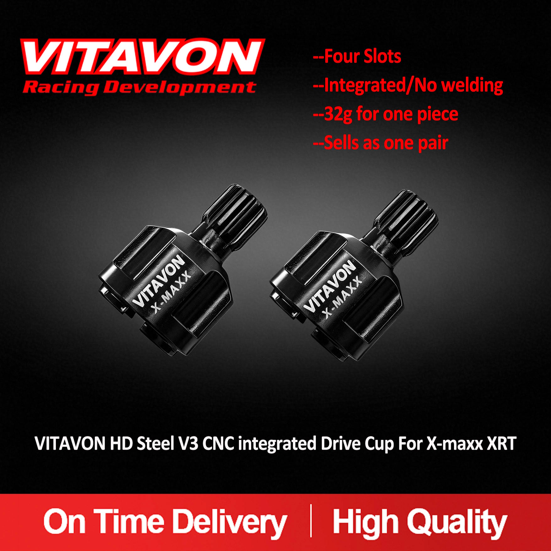 VITAVON HD Steel V3 CNC Integrated Drive Cup For X-maxx XRT  Sells as one pair