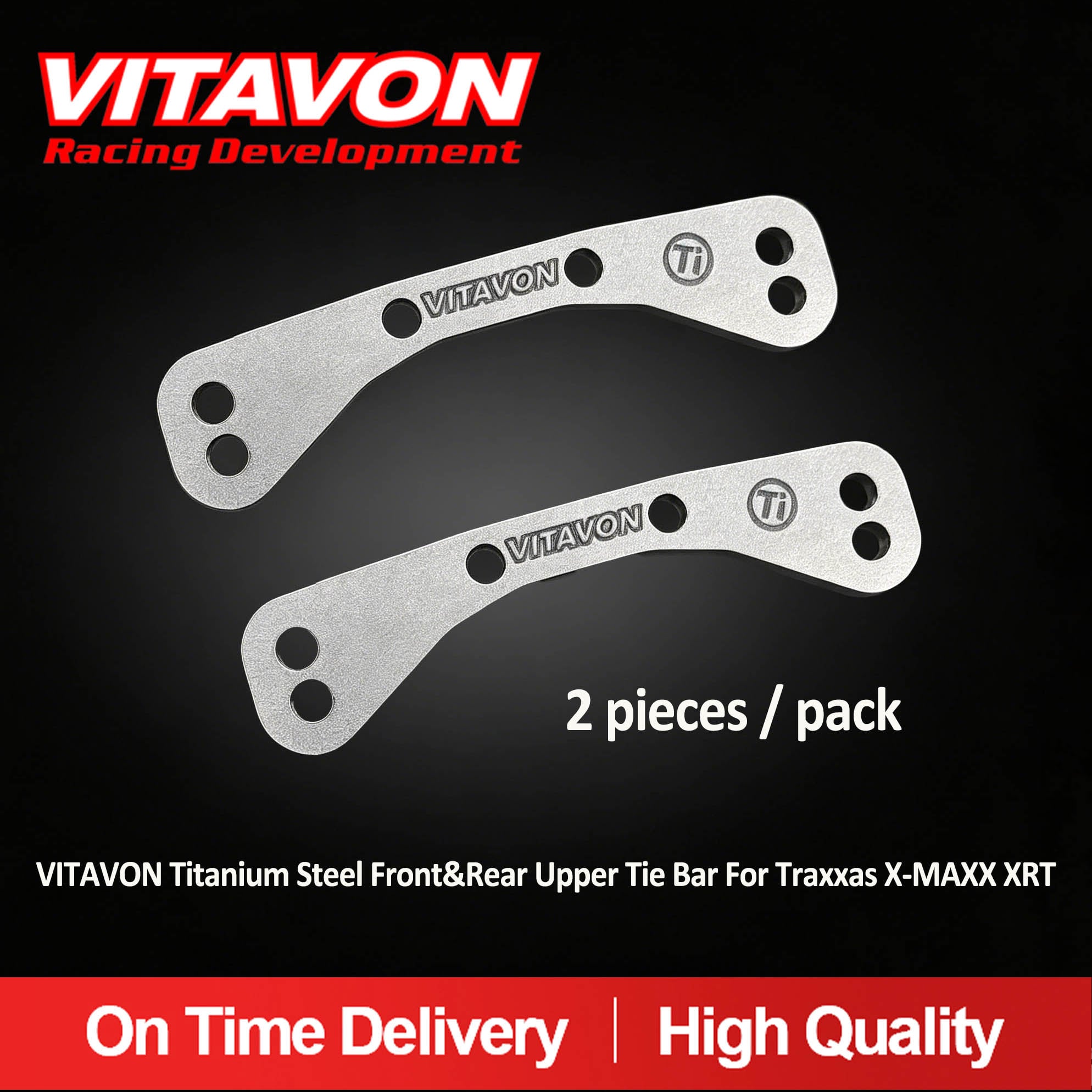 VITAVON Titanium Steel Front&Rear Upper Tie Bar For Traxxas X-MAXX XRT