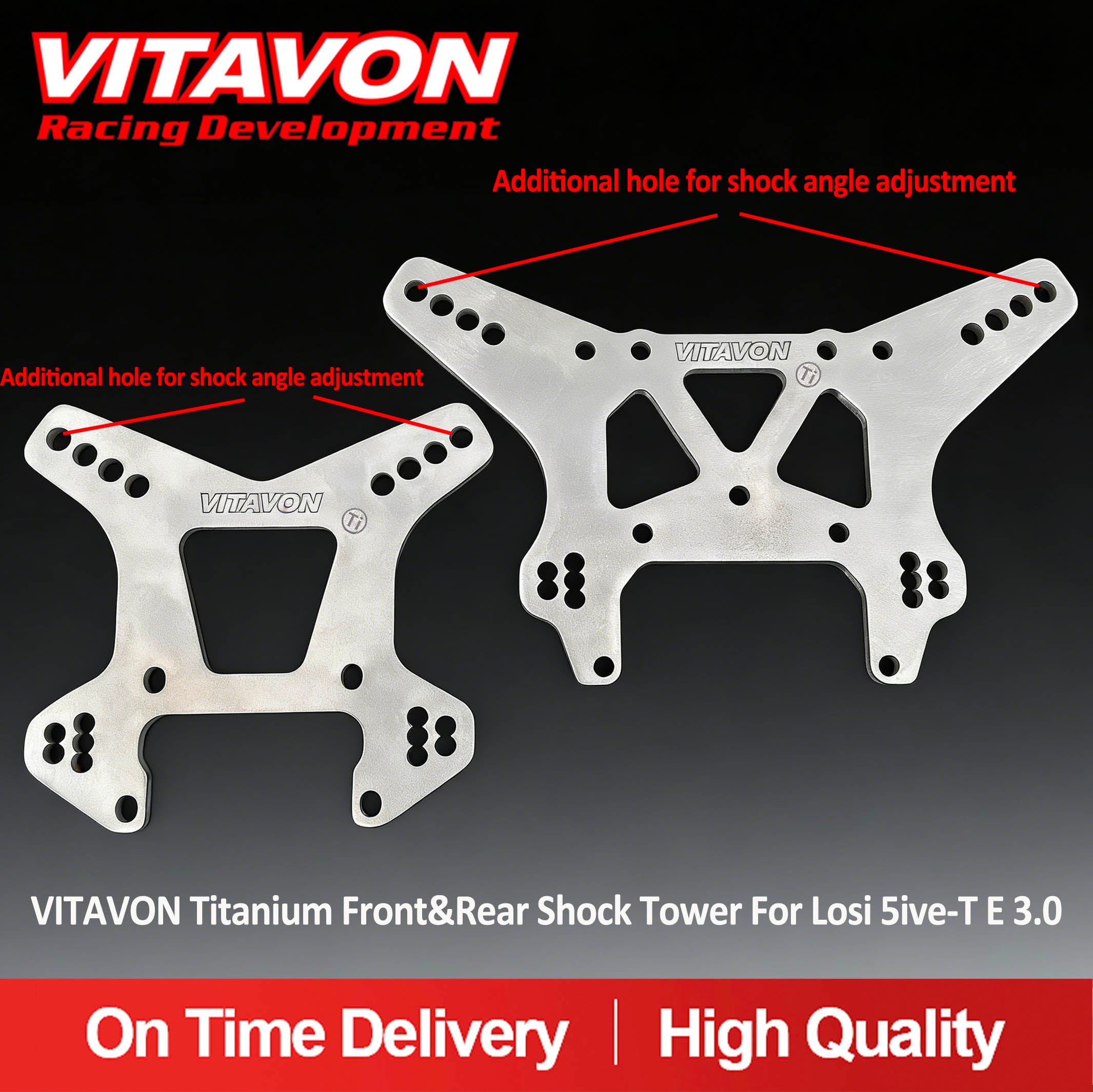 VITAVON Titanium Front&Rear Shock Tower For Losi 5ive-T E 3.0