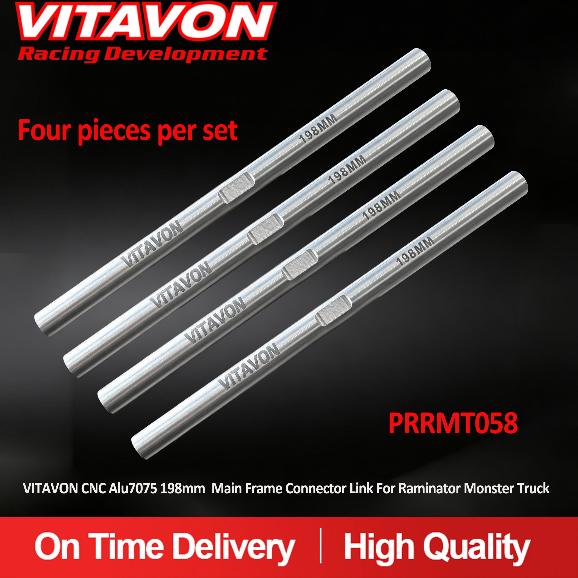 VITAVON CNC Alu7075 198mm Main Frame Connector Link for Raminator Monster Truck 1/5