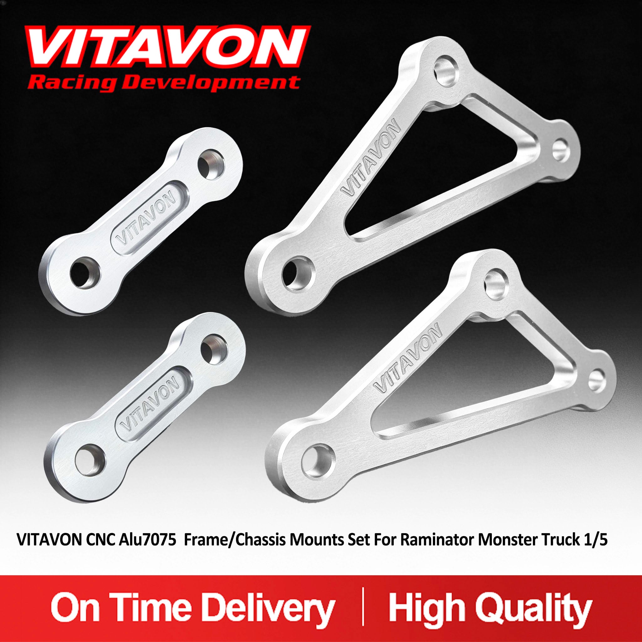 VITAVON CNC Alu7075  Frame/Chassis Mounts Set For Raminator Monster Truck 1/5