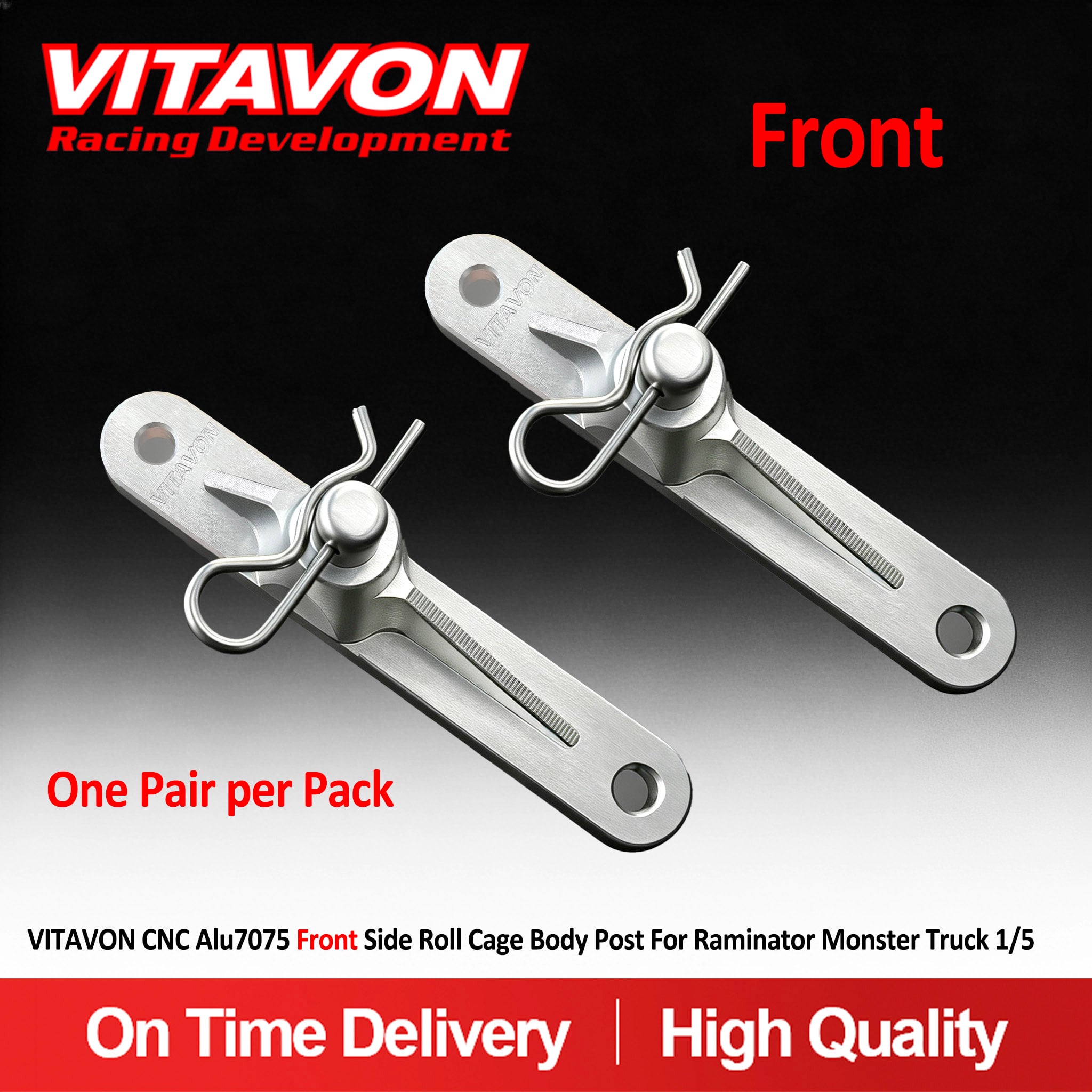 VITAVON CNC Alu7075 Front Side Roll Cage Body Post For Raminator Monster Truck 1/5