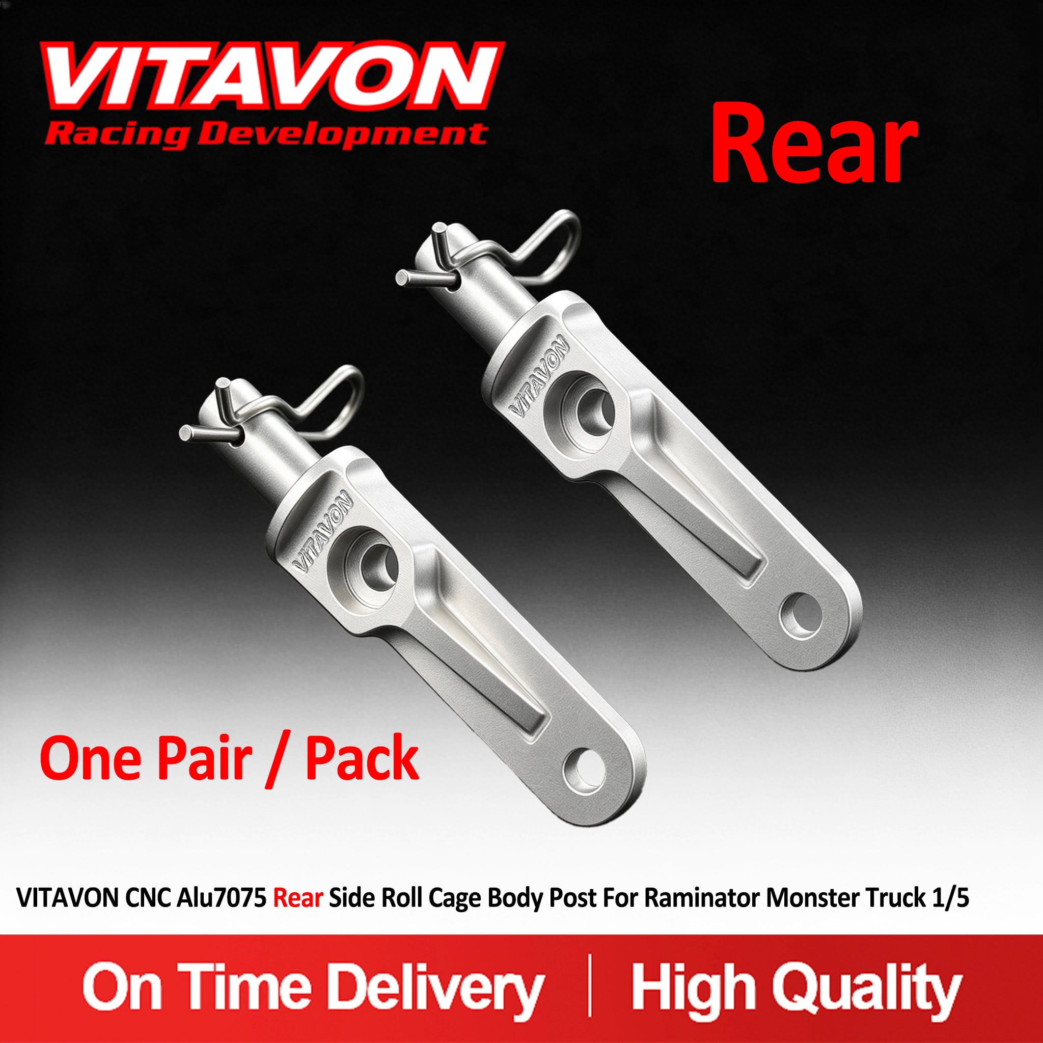 VITAVON CNC Alu7075 Rear Side Roll Cage Body Post For Raminator Monster Truck 1/5